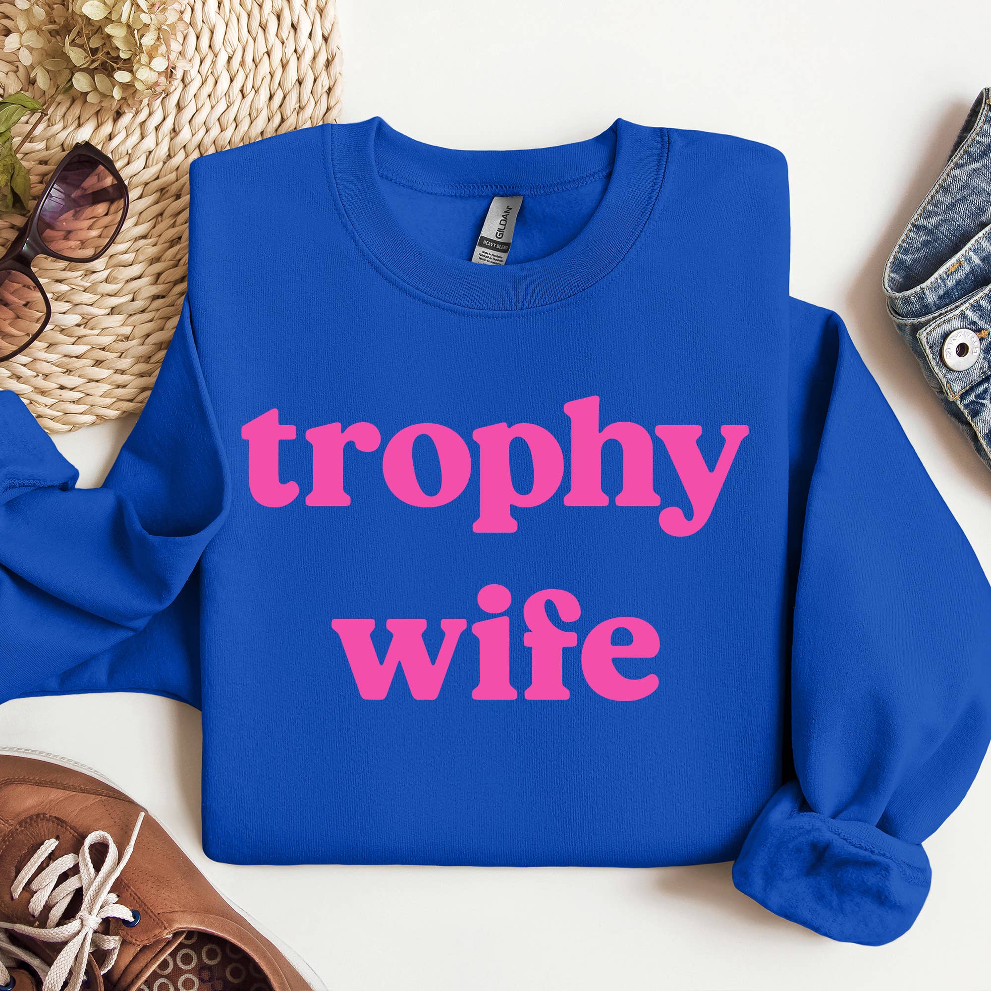 Trophy Wife Crewneck Sweatshirt, Gummies, Funny Sweatshirt T-Shirts, Hoodie | PodTeesHub.com