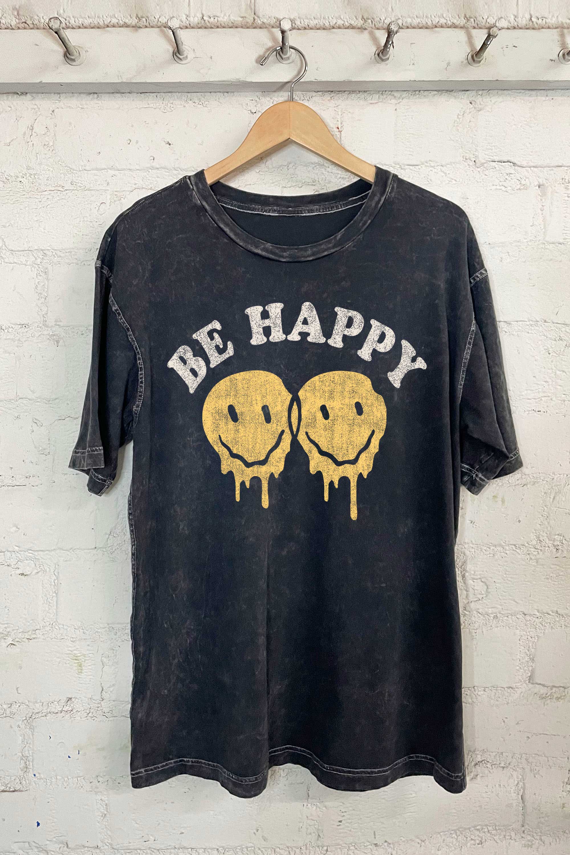 Be Happy Oversized Women's T-Shirt Hoodie, Sweatshirt | PodTeesHub.com