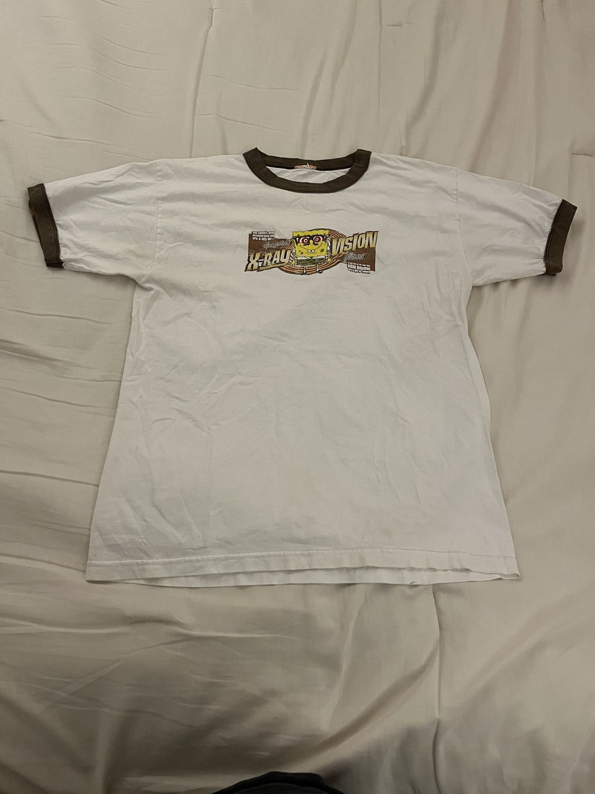 Vintage Spongebob X Ray Vision Ringer Shirt Hoodie, Sweatshirt | PodTeesHub.com