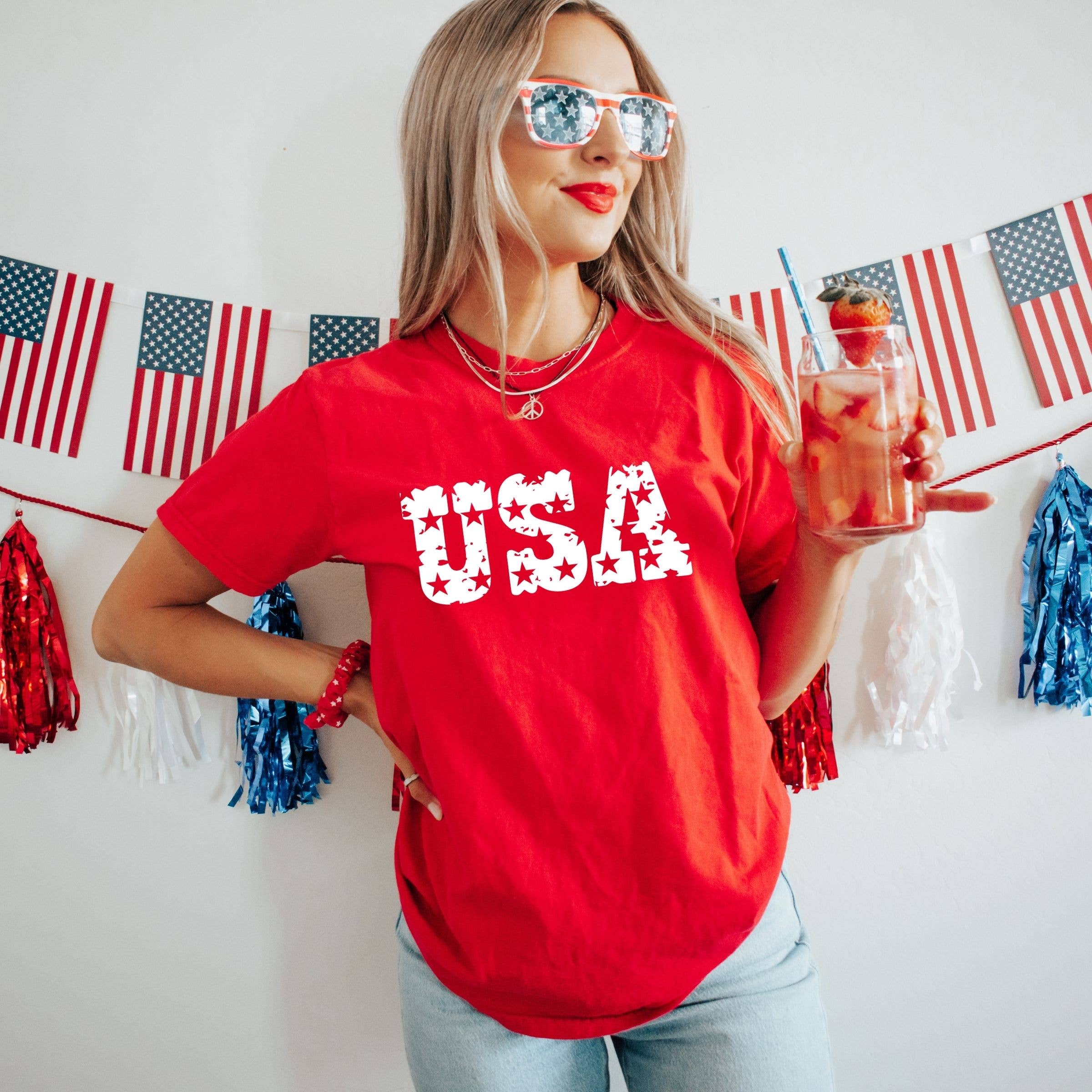 USA Star Tee - 4Th of July Graphic Tee -Western  Summer Tee Hoodie, Sweatshirt | PodTeesHub.com