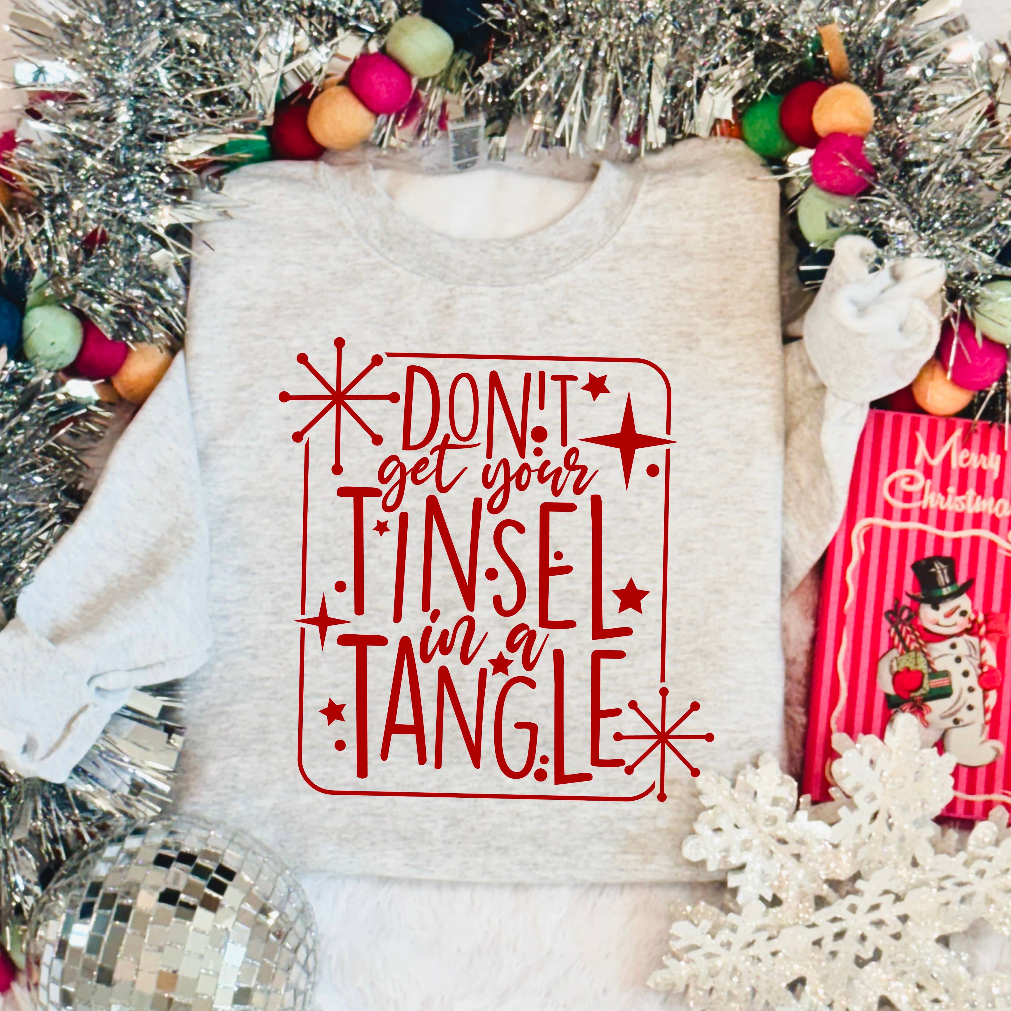 Tinsel in Tangle Christmas Sweatshirt | Gildan T-Shirts, Hoodie | PodTeesHub.com
