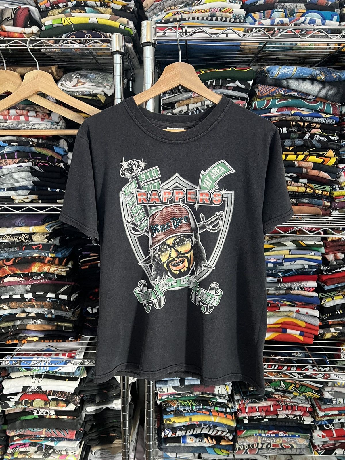 Rap Tees 2000s Mac Dre Memorial Tee Rhinestones Y2k Hoodie, Sweatshirt | PodTeesHub.com