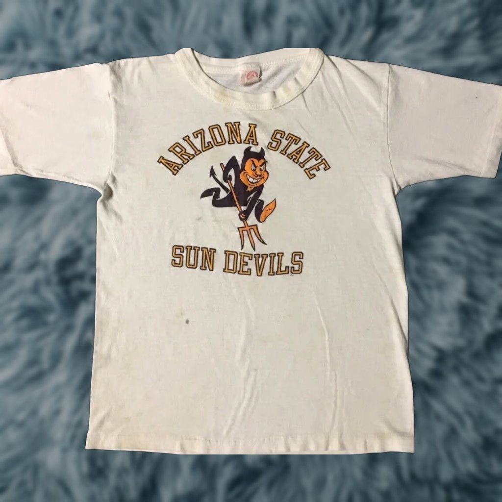 Vintage Asu Sun Devils Shirt Kids L White 80s 90s Grunge College Usa T Shirt Boys Youth Larg Hoodie, Sweatshirt