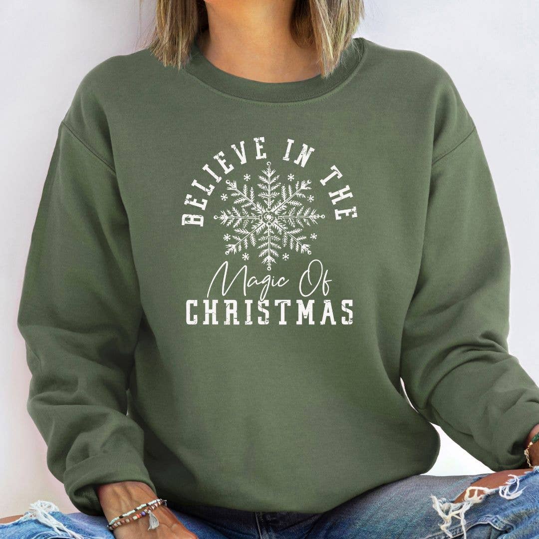 Believe in the Magic of Christmas Sweatshirt - Christmas Tee Hoodie | PodTeesHub.com