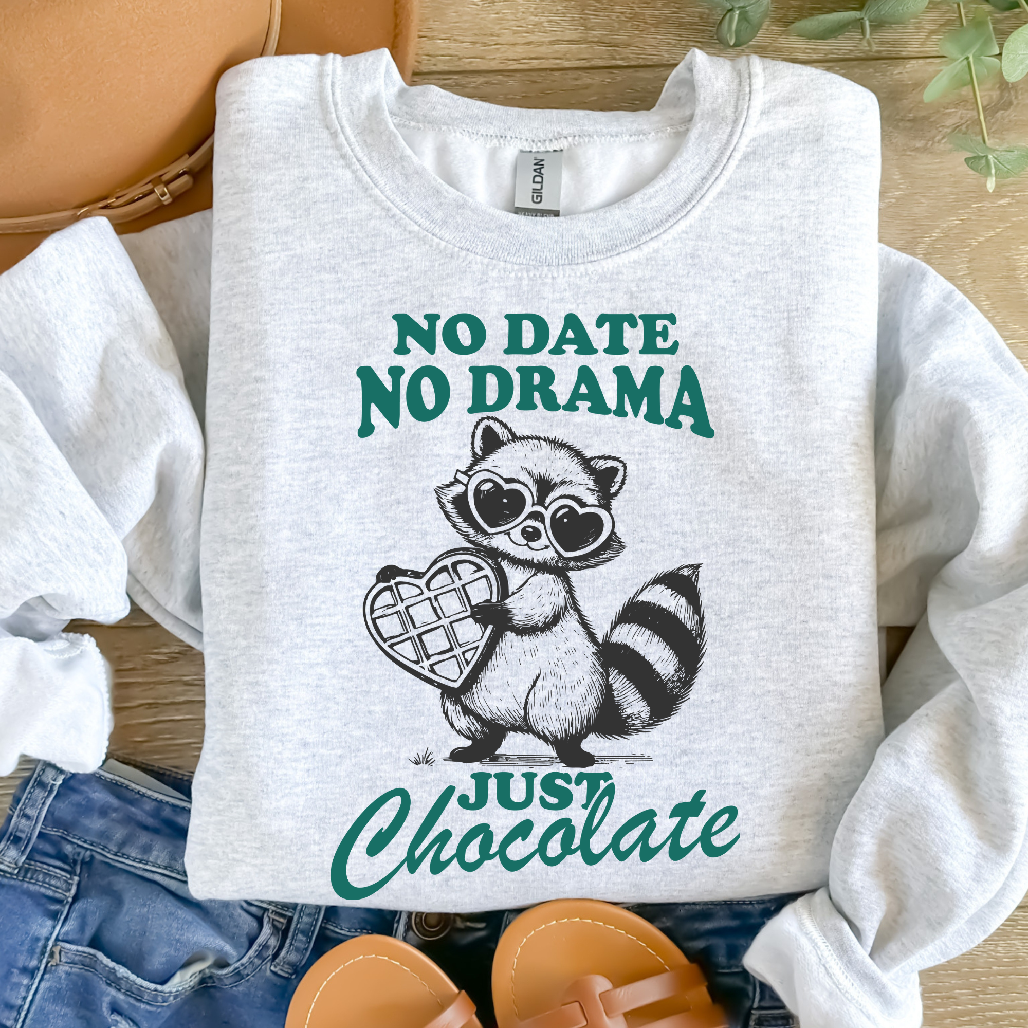 Raccoon Valentines Graphic Tee/Crewneck Hoodie, Sweatshirt | PodTeesHub.com