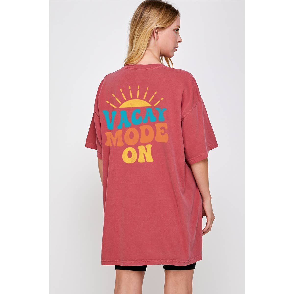 Vacay Mode On  Vintage   Graphic  Oversized Tee Hoodie, Sweatshirt | PodTeesHub.com