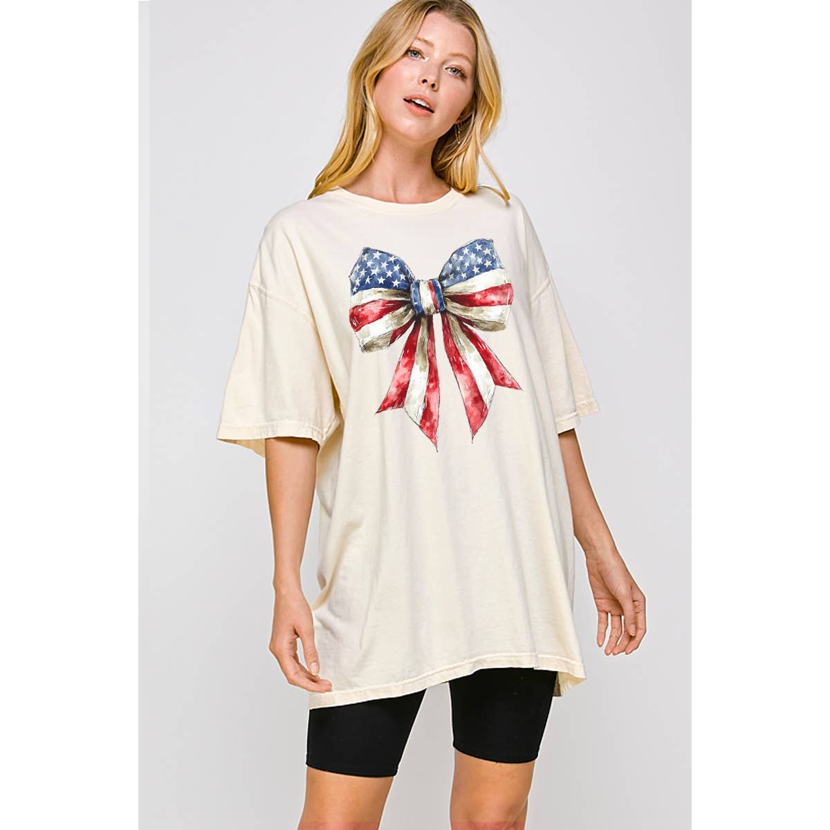 Fourth of July Coquette  Graphic Oversized Tee Hoodie, Sweatshirt | PodTeesHub.com