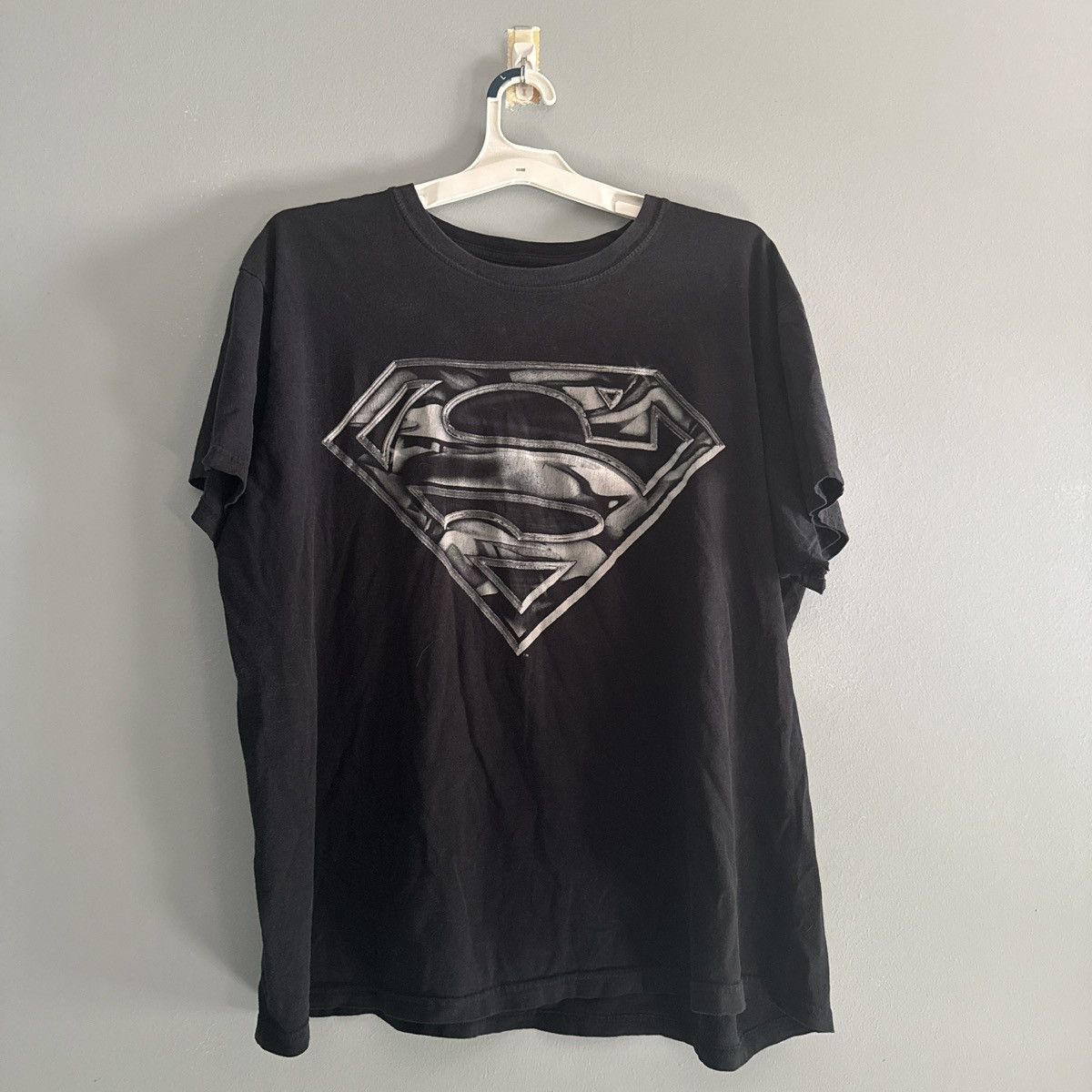 Vintage 2010s Baggy Chrome Superman Logo Shirt Hoodie, Sweatshirt | PodTeesHub.com