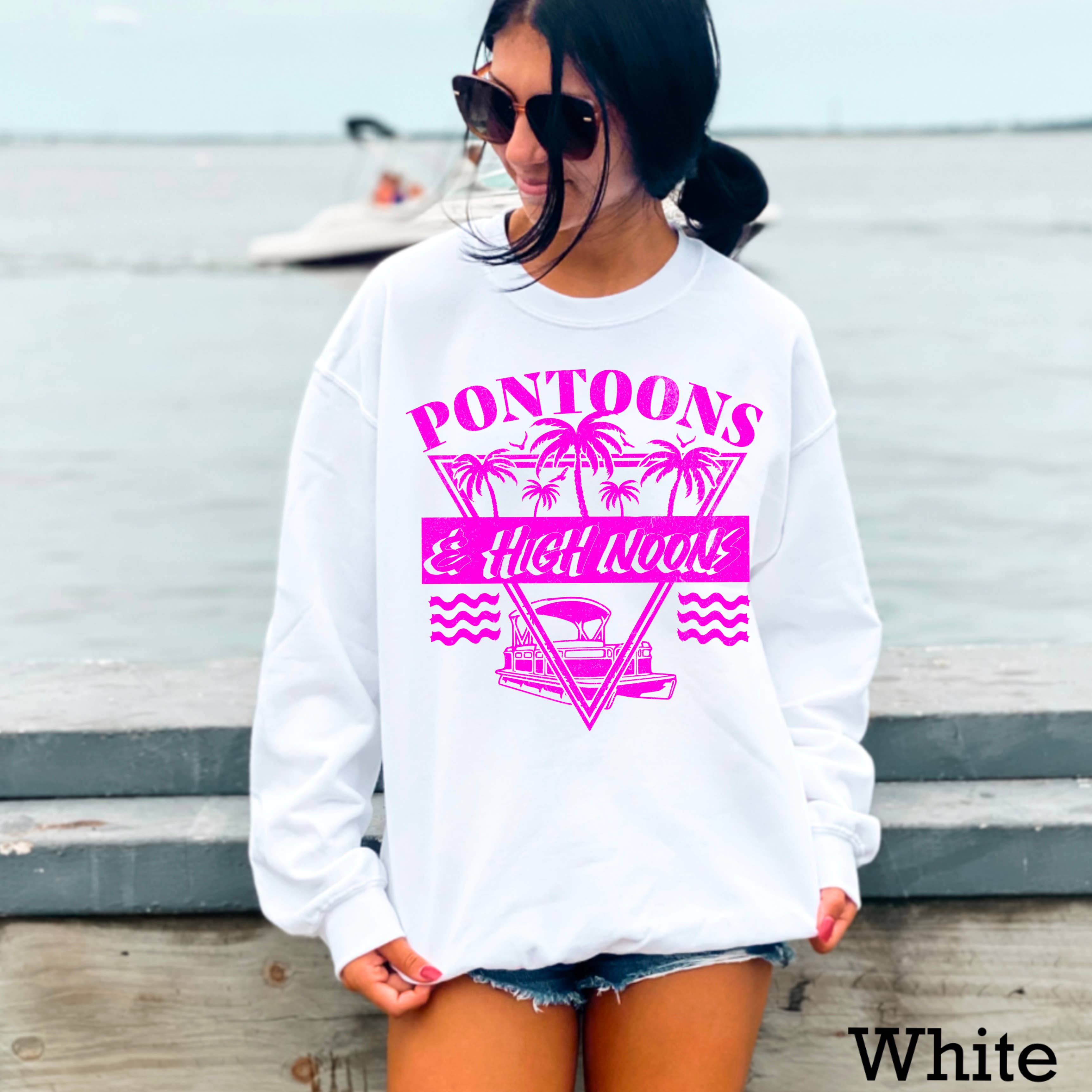 Pontoons & High Noons Women’S Graphic Sweatshirt T-Shirts, Hoodie | PodTeesHub.com