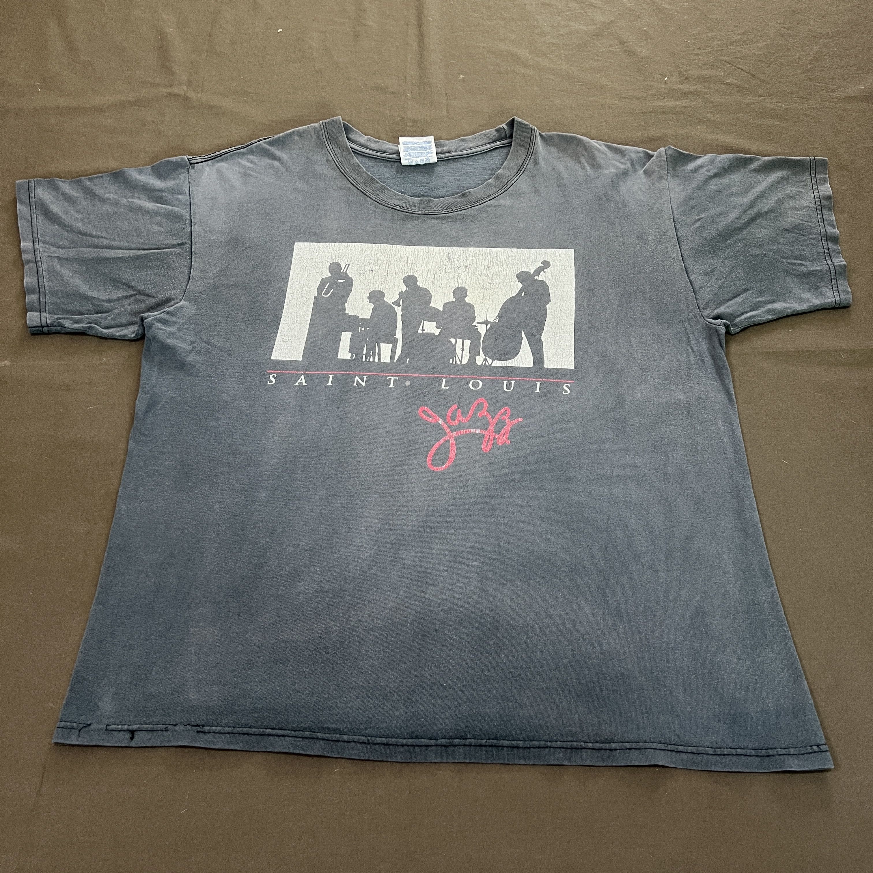 Rap Tees X Vintage Vintage 90s Saint Louis Jazz The Notabies Xl R B Soul Faded Hoodie, Sweatshirt | PodTeesHub.com