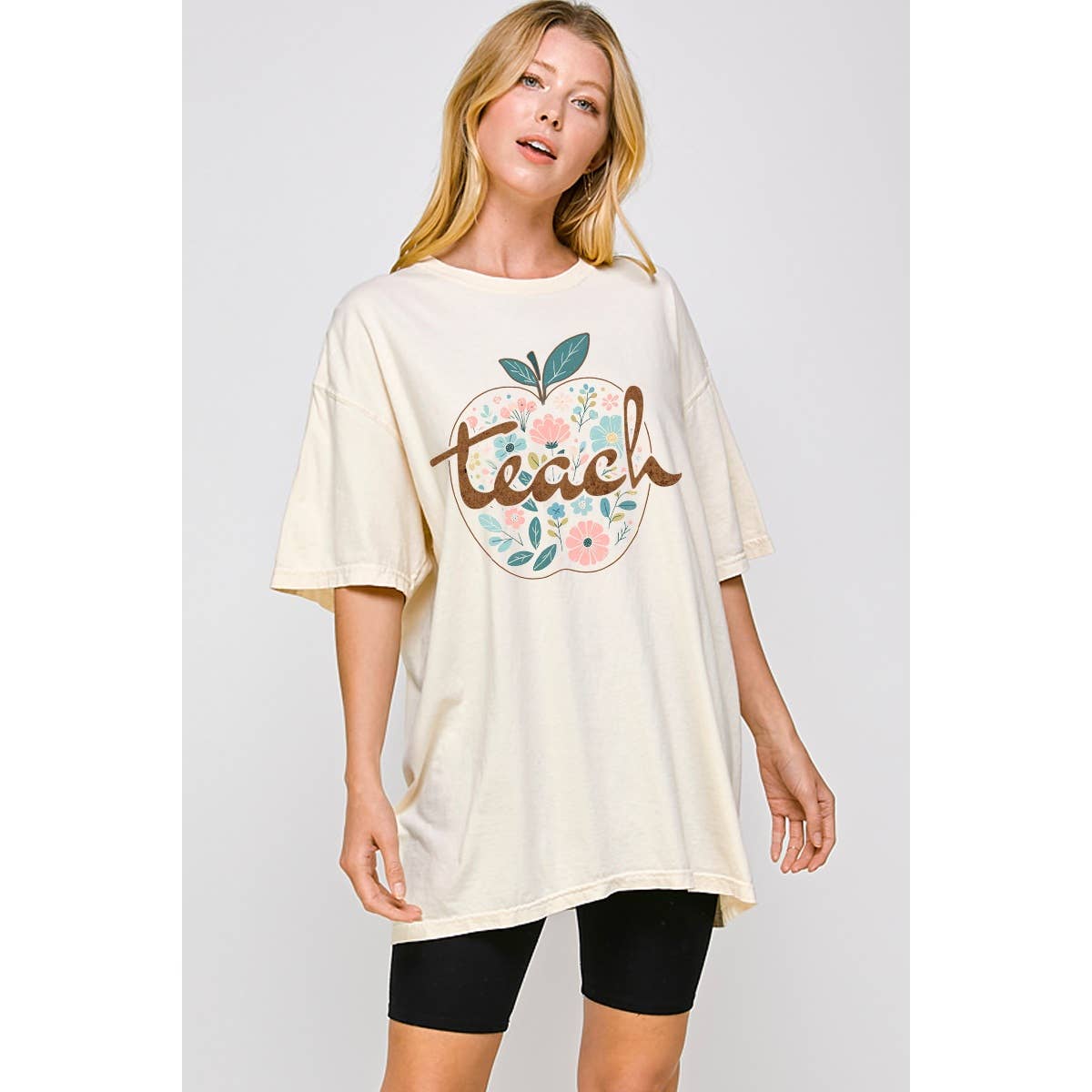 Teach Vintage Graphic Oversized Tee Hoodie, Sweatshirt | PodTeesHub.com