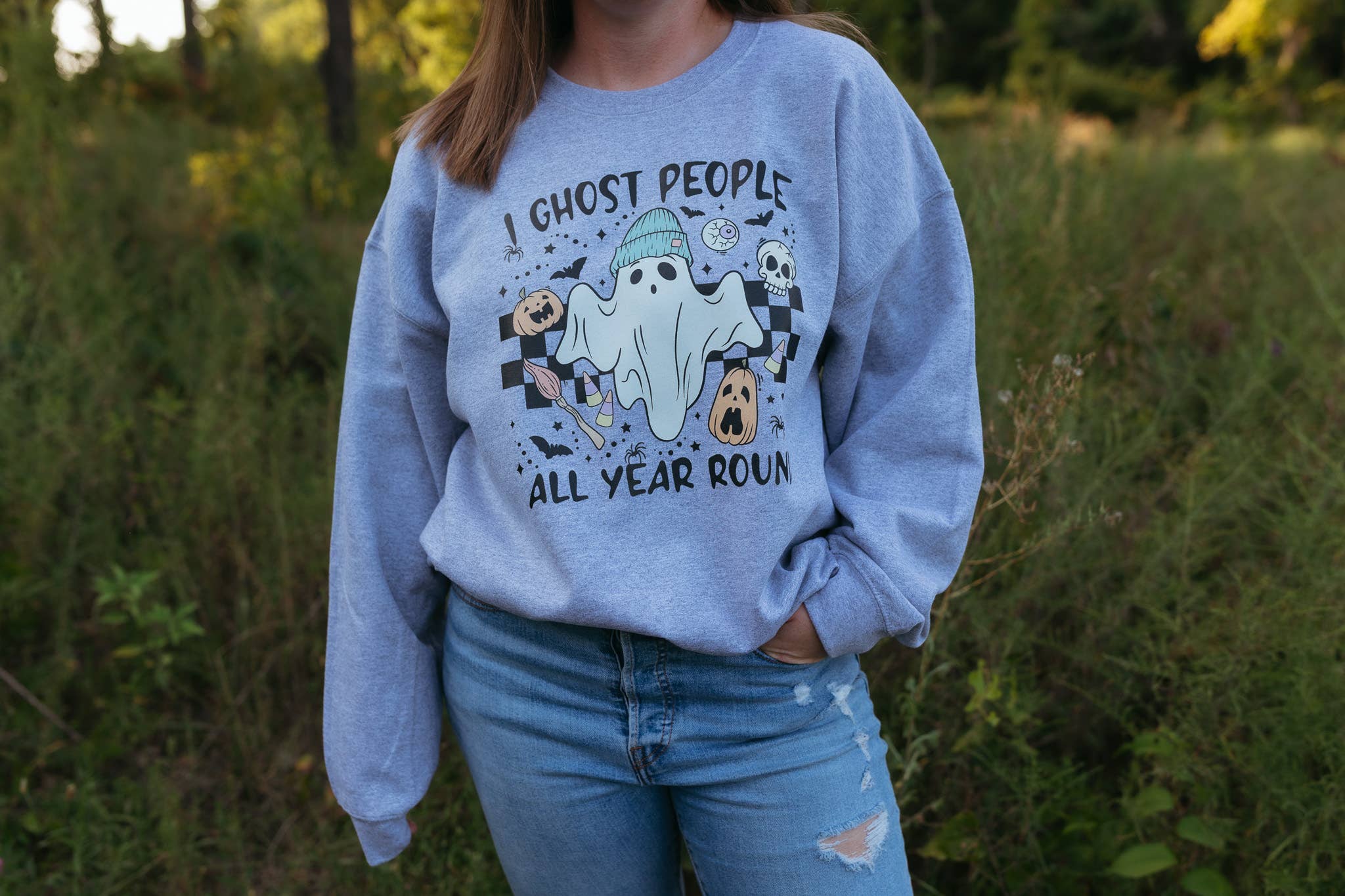 I Ghost People All Year Round Fall Sweatshirt - Fall Tee Hoodie | PodTeesHub.com