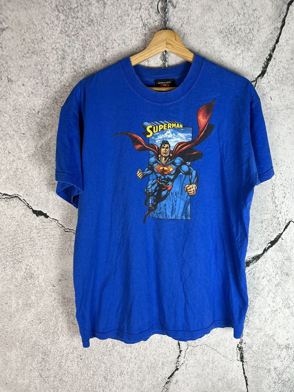 Band Tees Vintage Superman T Shirt 90s Street Wear Y2k Casual Size L Hoodie, Sweatshirt | PodTeesHub.com
