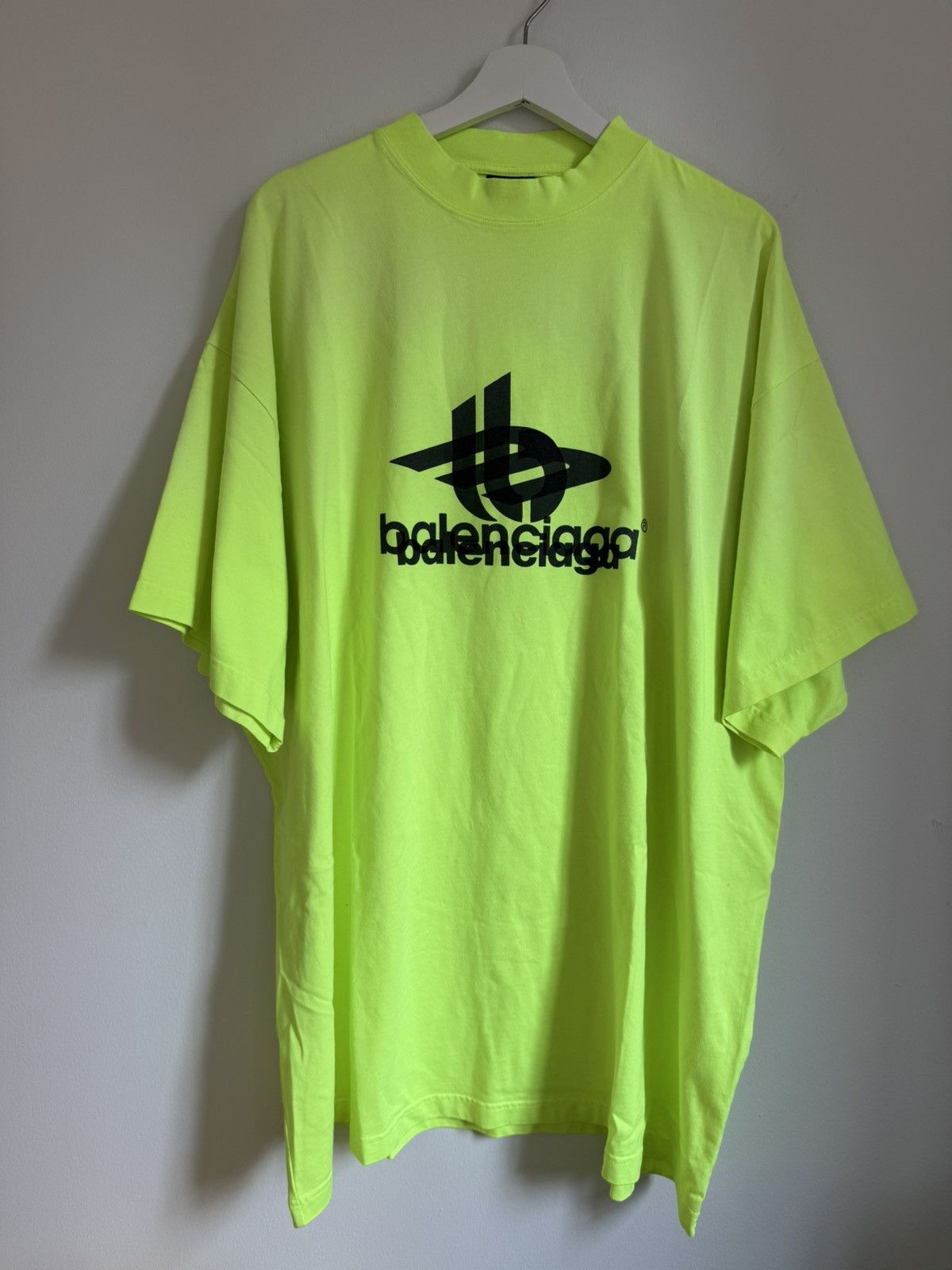 Balenciaga Neon Yellow Layered Sports T Shirt Hoodie, Sweatshirt | PodTeesHub.com