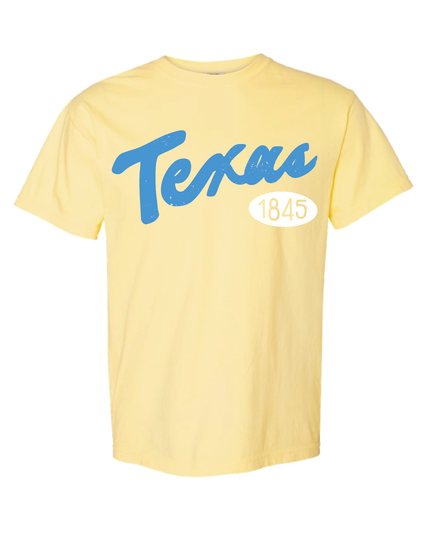 Texas 1845 Puff Ink Butter Comfort Colors Tee Hoodie, Sweatshirt | PodTeesHub.com