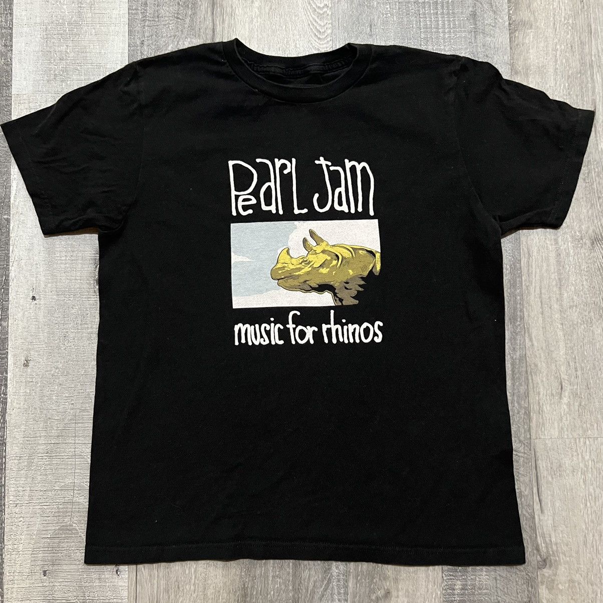 Band Tees Pearl Jam Music For Rhinos Black Rock Band Concert T Shirt Hoodie, Sweatshirt | PodTeesHub.com