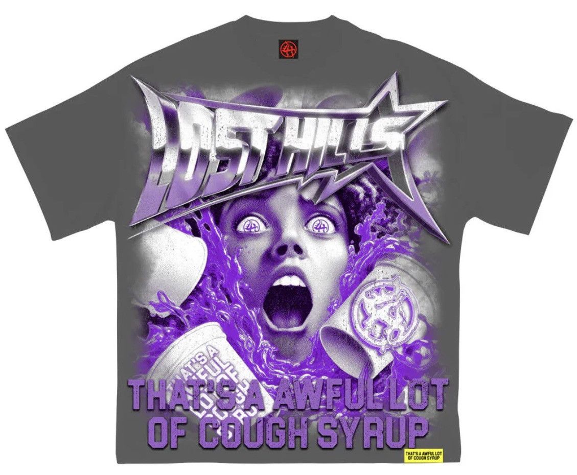 Awful Lot Of Cough Syrupxlawful Lot Of Cough Syrup X Lost Hills Gray Graphic Tee Xl Hoodie, Sweatshirt | PodTeesHub.com