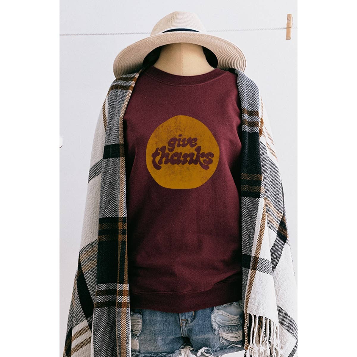 Give Thanks Graphic Tee Hoodie, Sweatshirt | PodTeesHub.com
