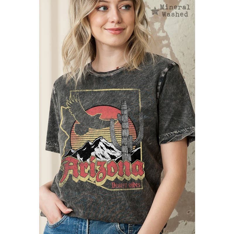 Arizona Mineral Washed T Shirt Hoodie, Sweatshirt | PodTeesHub.com