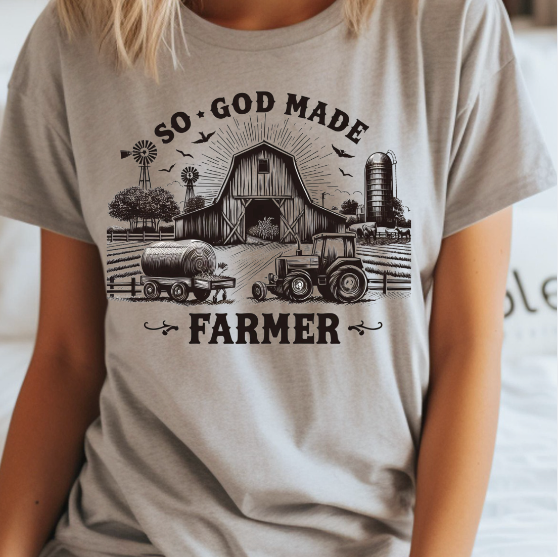 So God Made A Farmer Tee Hoodie, Sweatshirt | PodTeesHub.com