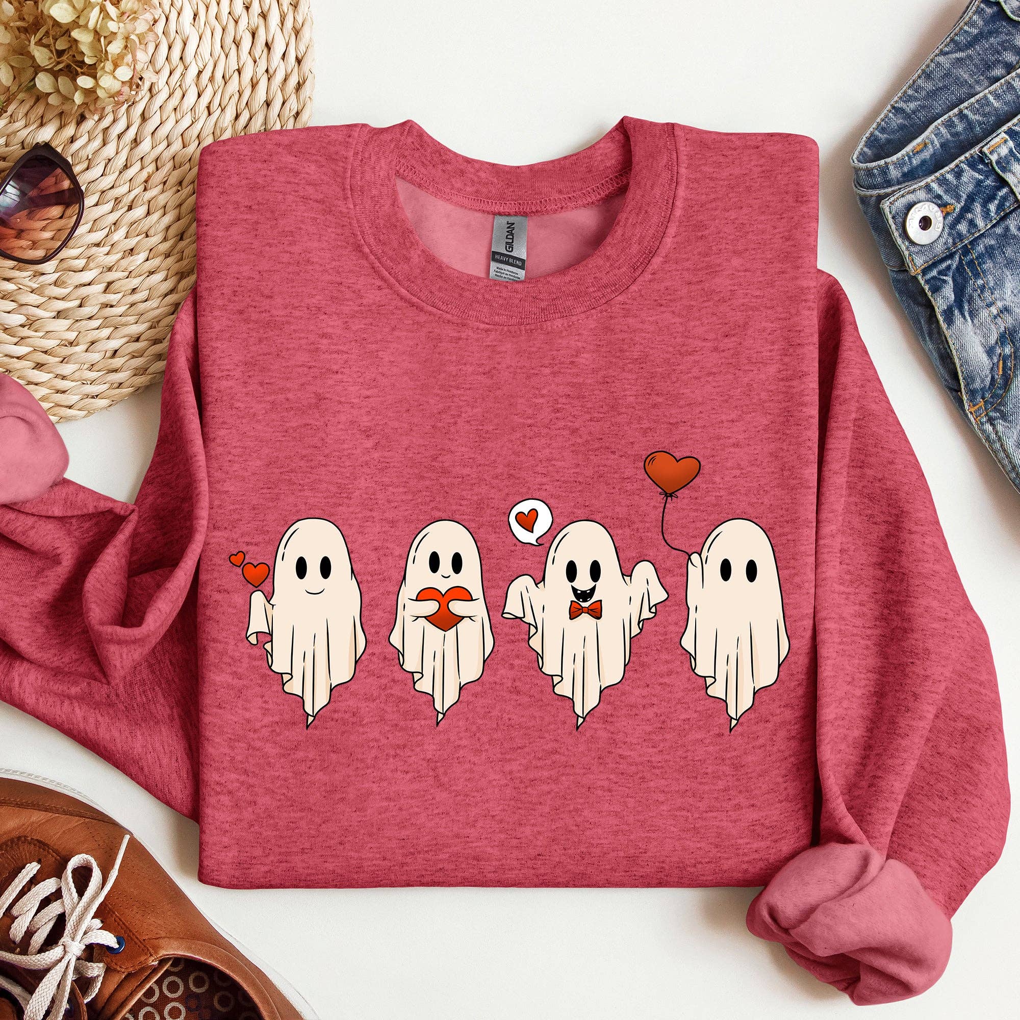 Valentine Ghosts, Love, Sweatshirt, Valentine's Day T-Shirts, Hoodie | PodTeesHub.com