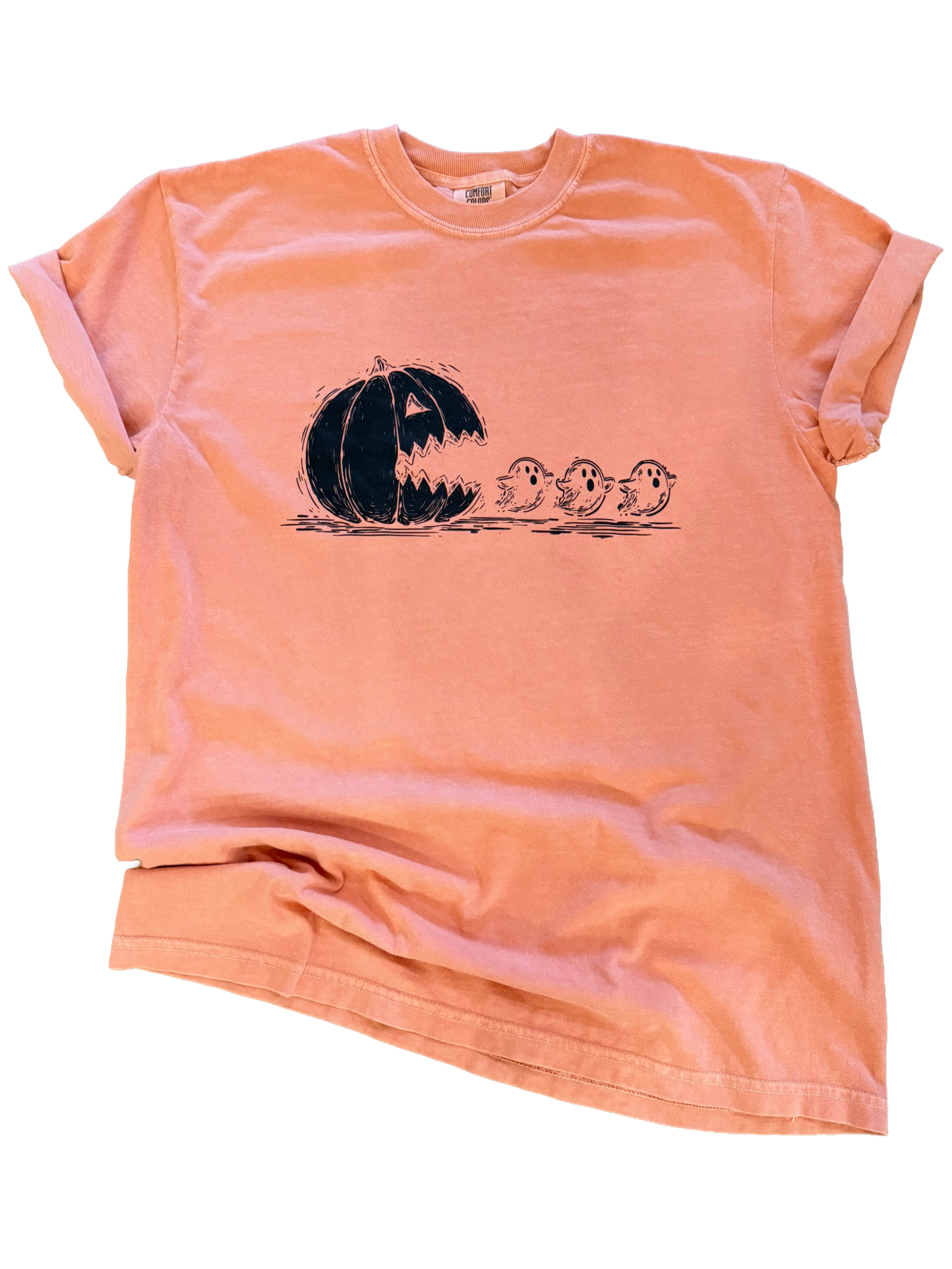 Pumpkin Ghost Chomp – Spooky Gamer Throwback Halloween Tee Hoodie, Sweatshirt | PodTeesHub.com