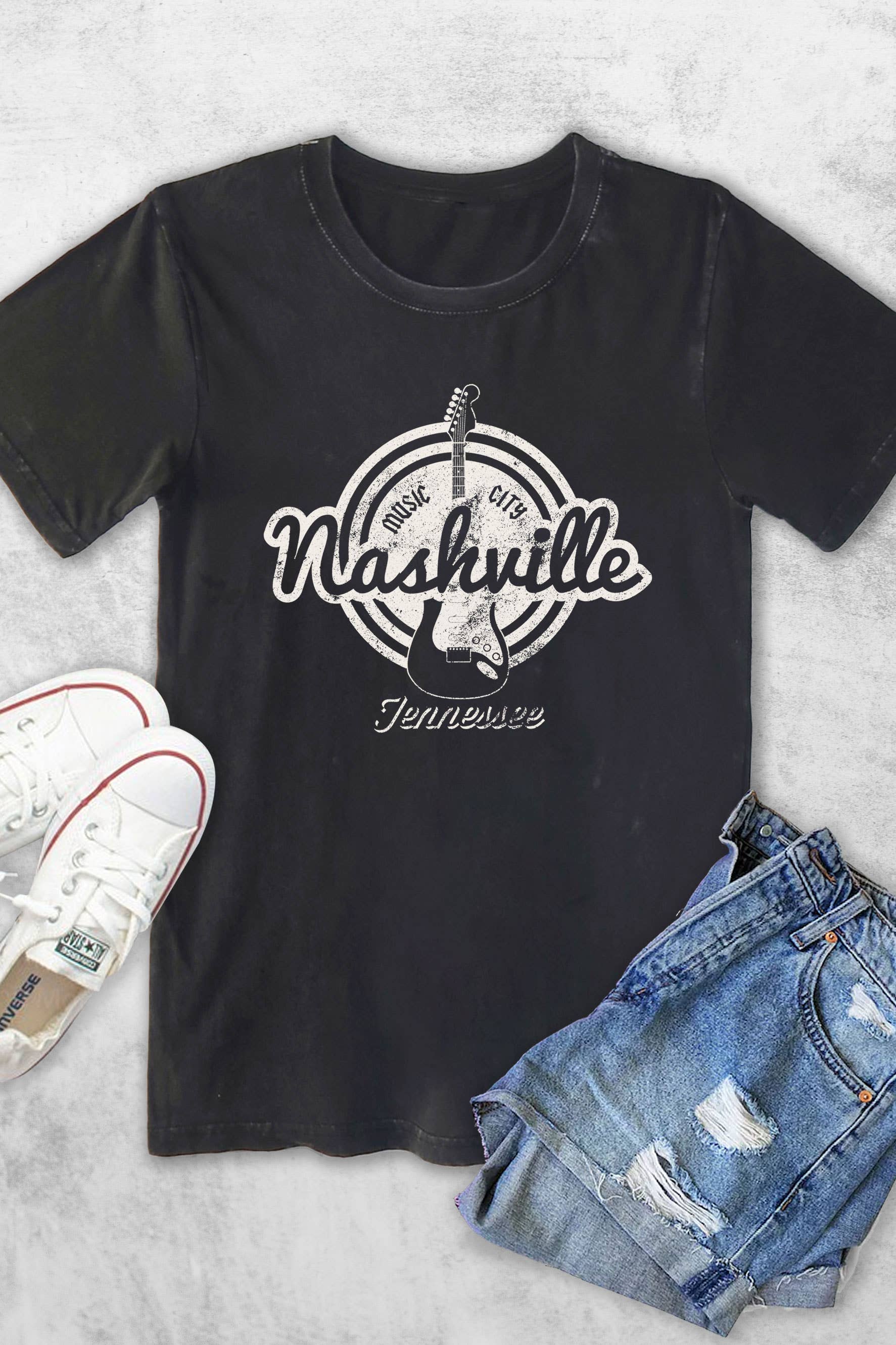 Nashville Tennessee Music City Women's Vintage Graphic Tee Hoodie, Sweatshirt | PodTeesHub.com