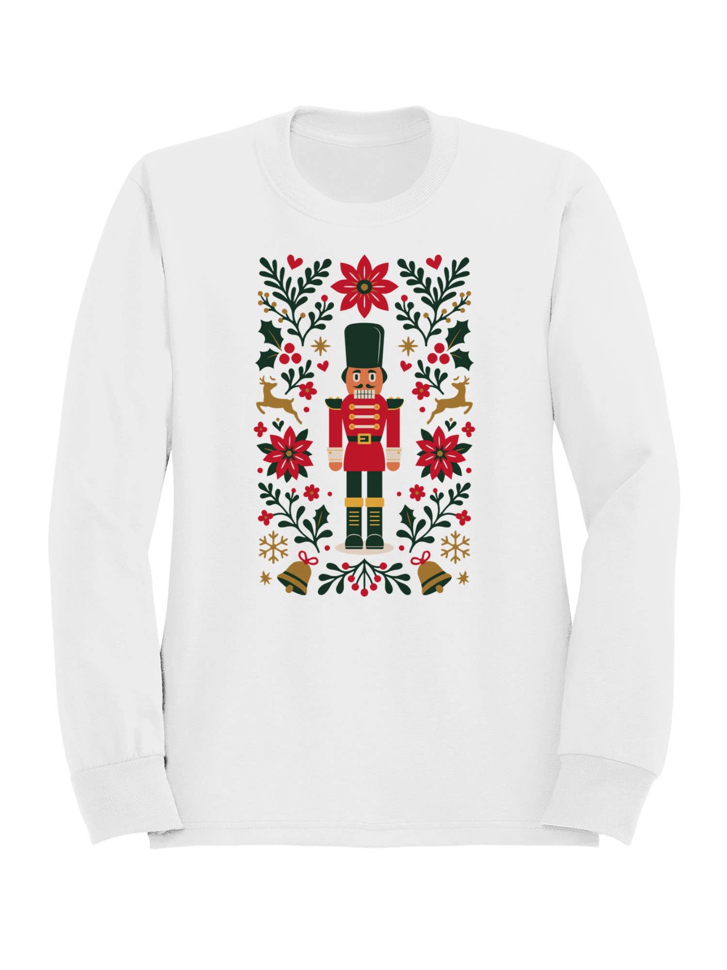 Festive Nutcracker and Florals Design Men's Sweatshirt T-Shirts, Hoodie | PodTeesHub.com