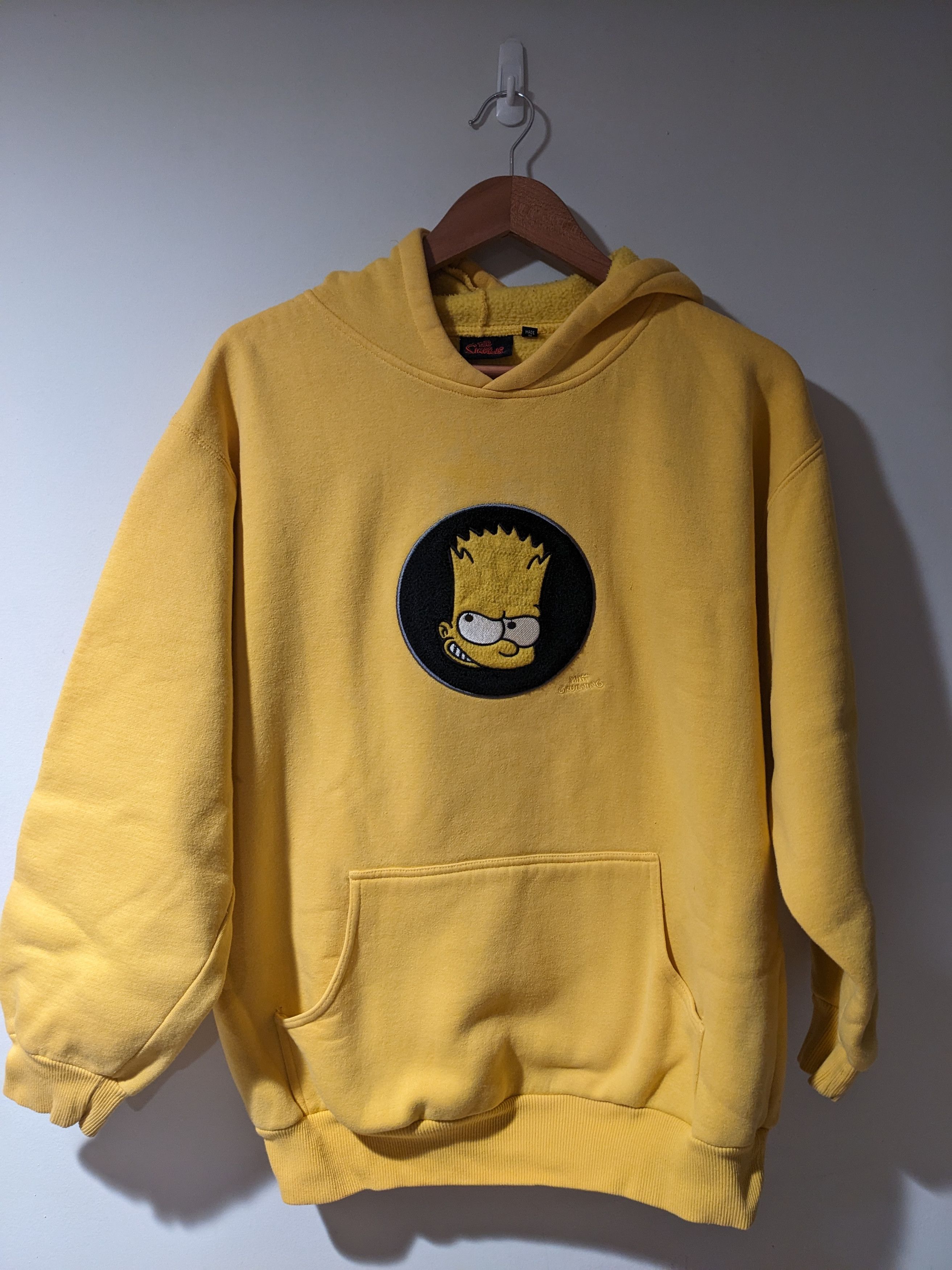 Vintage 2002 Bart Simpson Center Logo Yellow Medium Hoodie T-Shirts, Sweatshirt | PodTeesHub.com