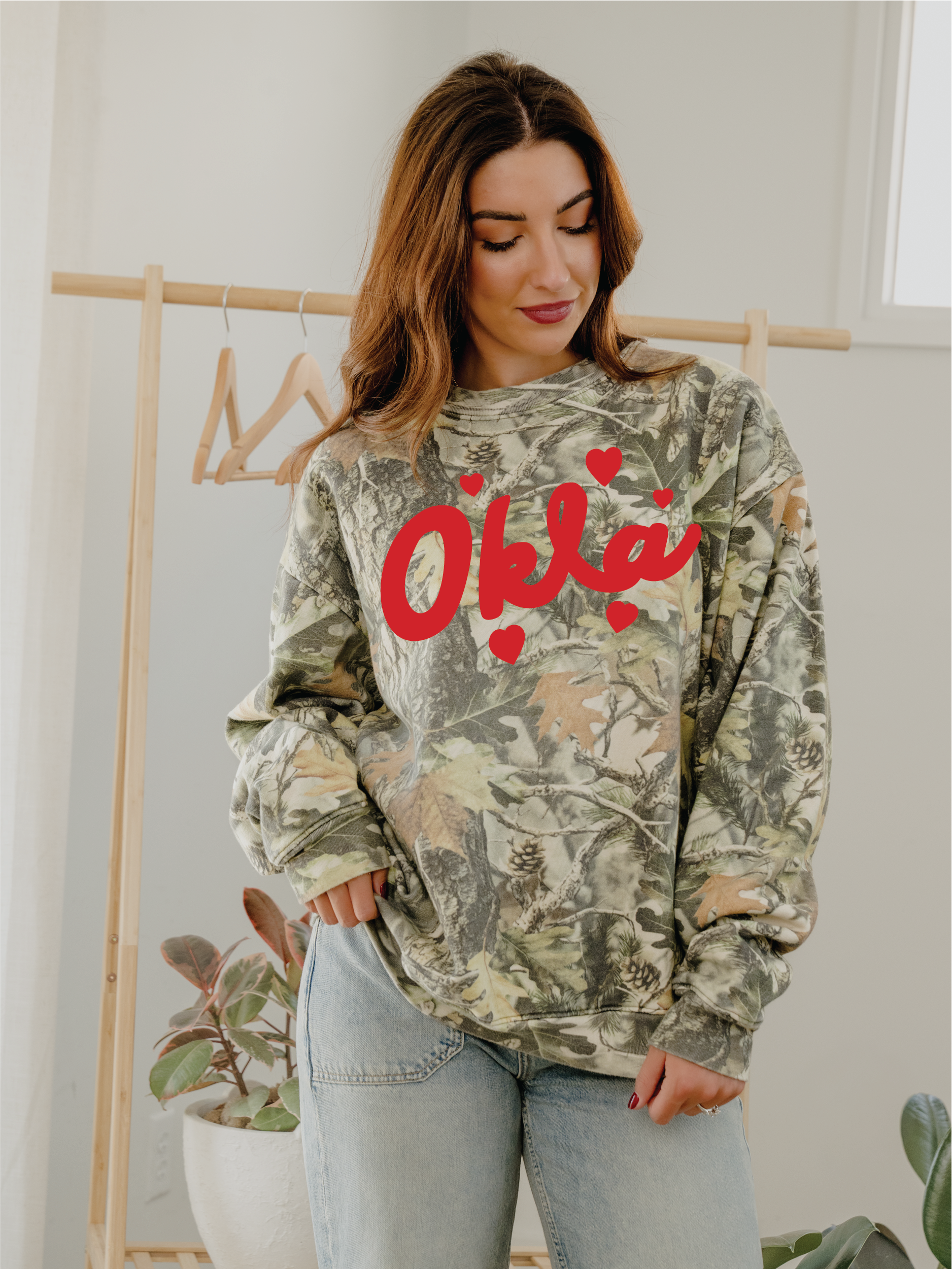 Okla Oklahoma Hearts Camo Sweatshirt T-Shirts, Hoodie | PodTeesHub.com