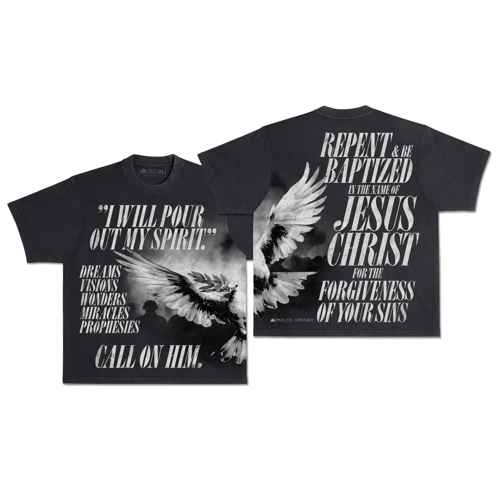 Holy Spirit [Dove] Wrap-Around Tee (Oversized Fit) Hoodie, Sweatshirt | PodTeesHub.com