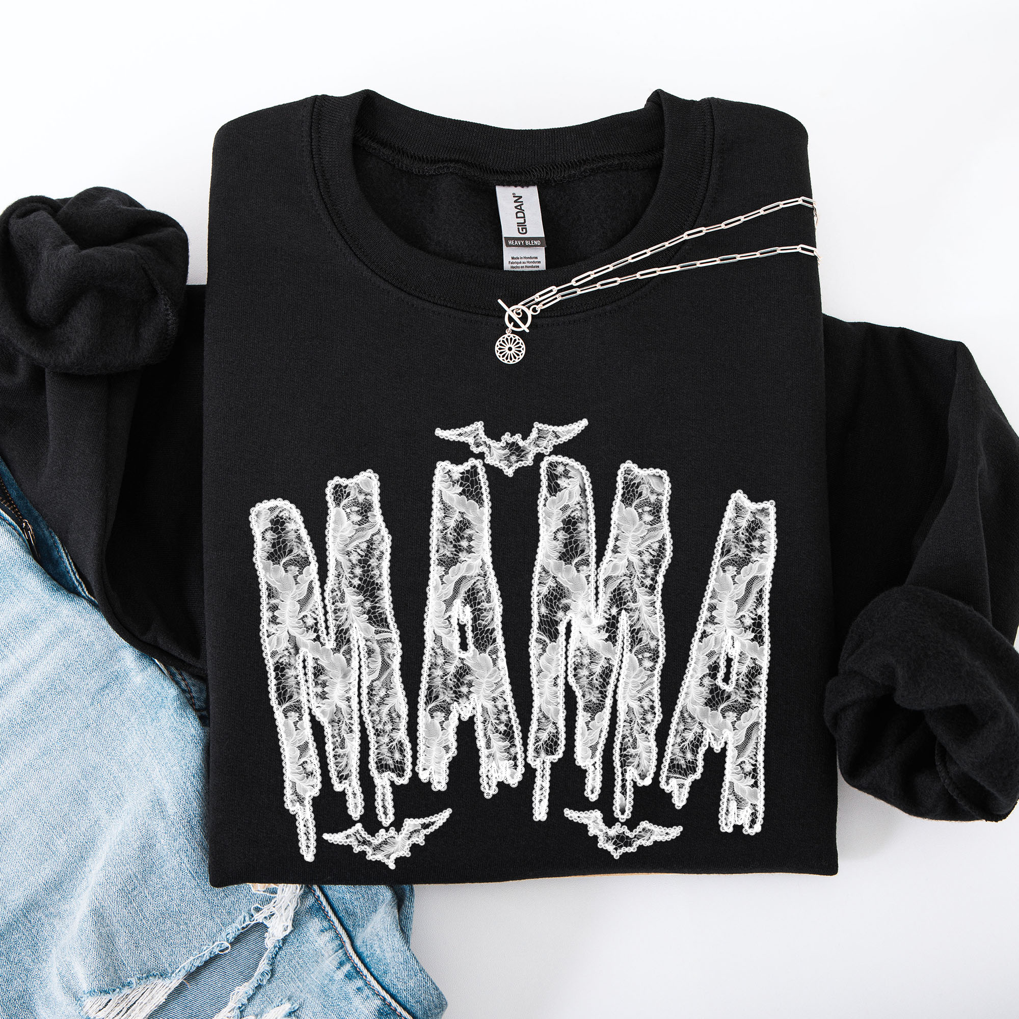 Mama, Faux Lace, Halloween, Coquette, Cute Sweatshirt T-Shirts, Hoodie | PodTeesHub.com