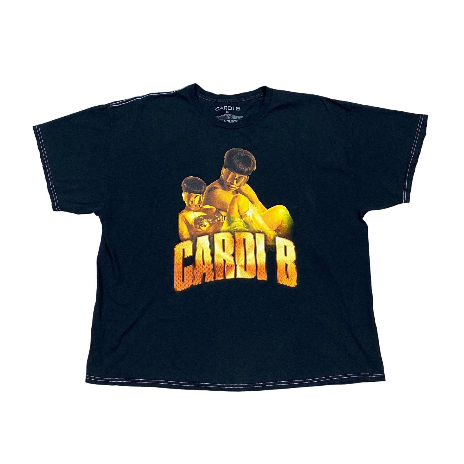 Other Cardi B Gold Logo Washed T Shirt Men S 2xl Hip Hop Rap Hoodie, Sweatshirt | PodTeesHub.com