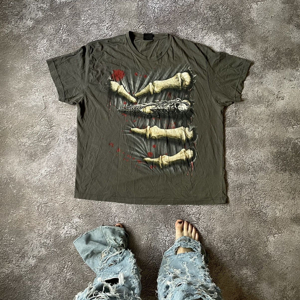 Band Tees Vintage Y2k Skeleton Hand Blood Dead Skulls Tour Horror Tee Hoodie, Sweatshirt | PodTeesHub.com
