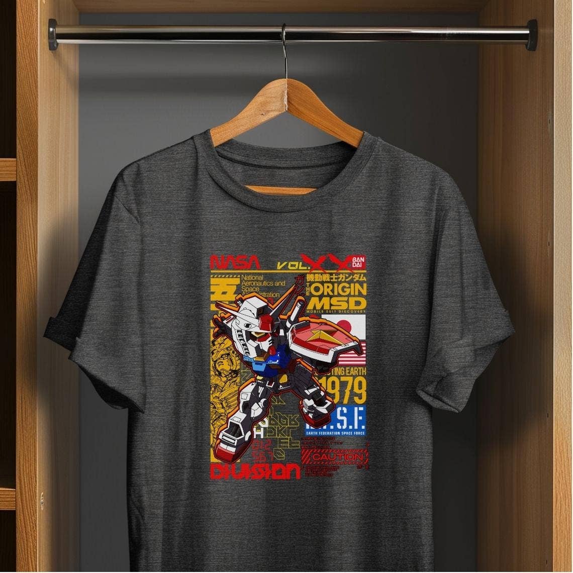 Anime Mech Robot Graphic Tee - Vintage Manga Harajuku Shirt Hoodie, Sweatshirt | PodTeesHub.com