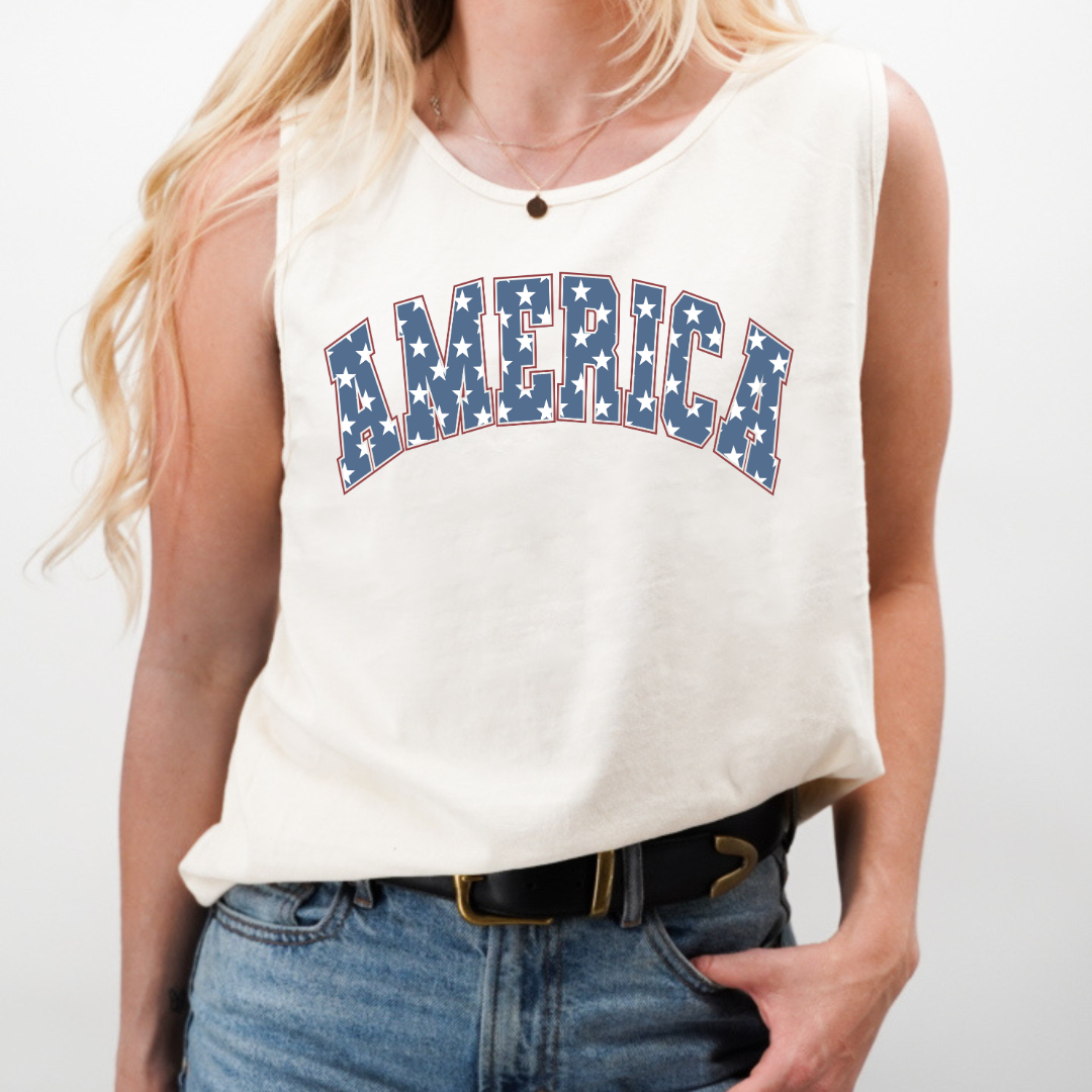 America Stars 4th of July Tank  - Summer Tee - Graphic Tee Hoodie, Sweatshirt | PodTeesHub.com