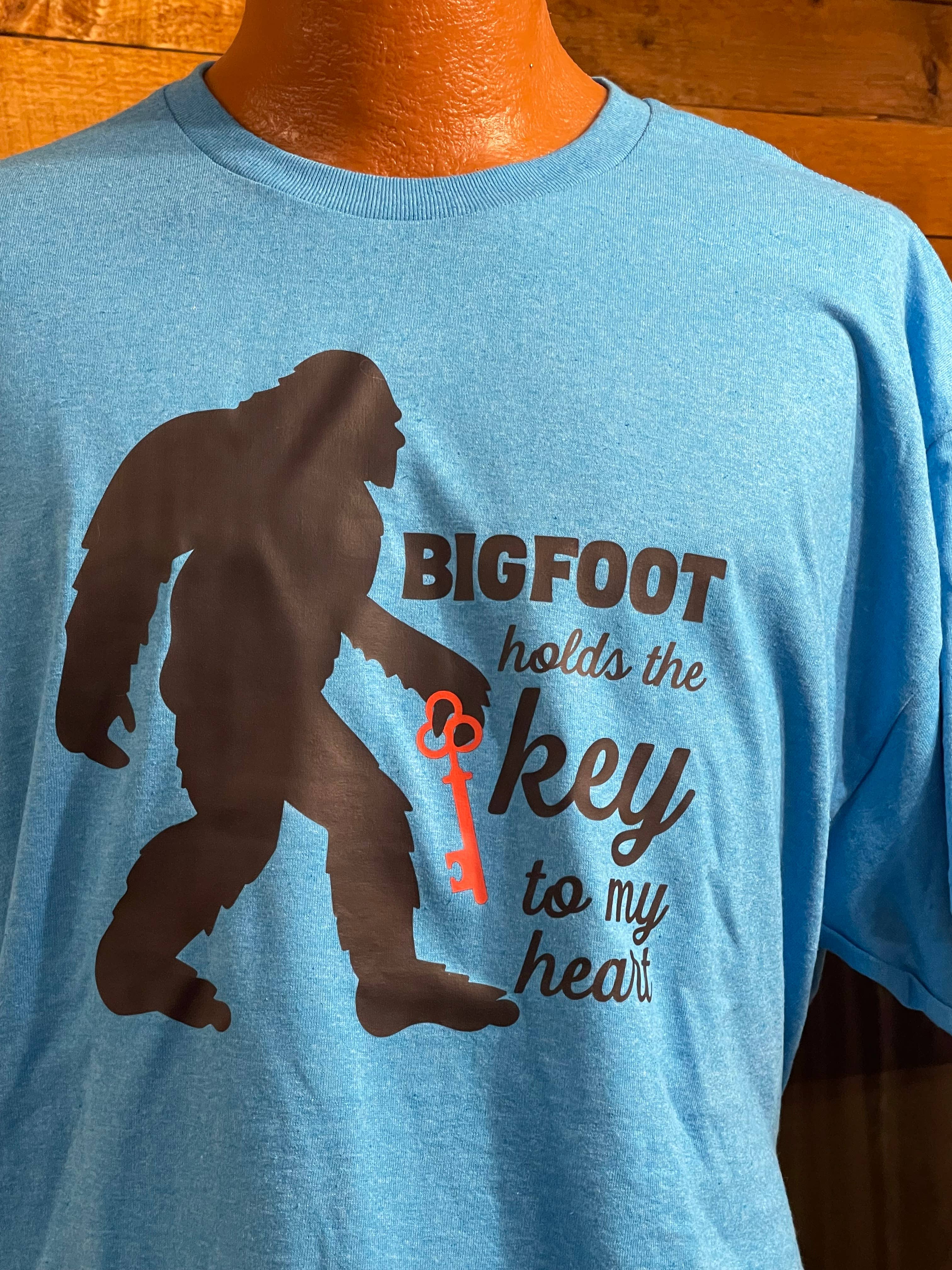 Bigfoot Key To My Heart Valentines Day T-Shirt (Blue) Hoodie, Sweatshirt | PodTeesHub.com