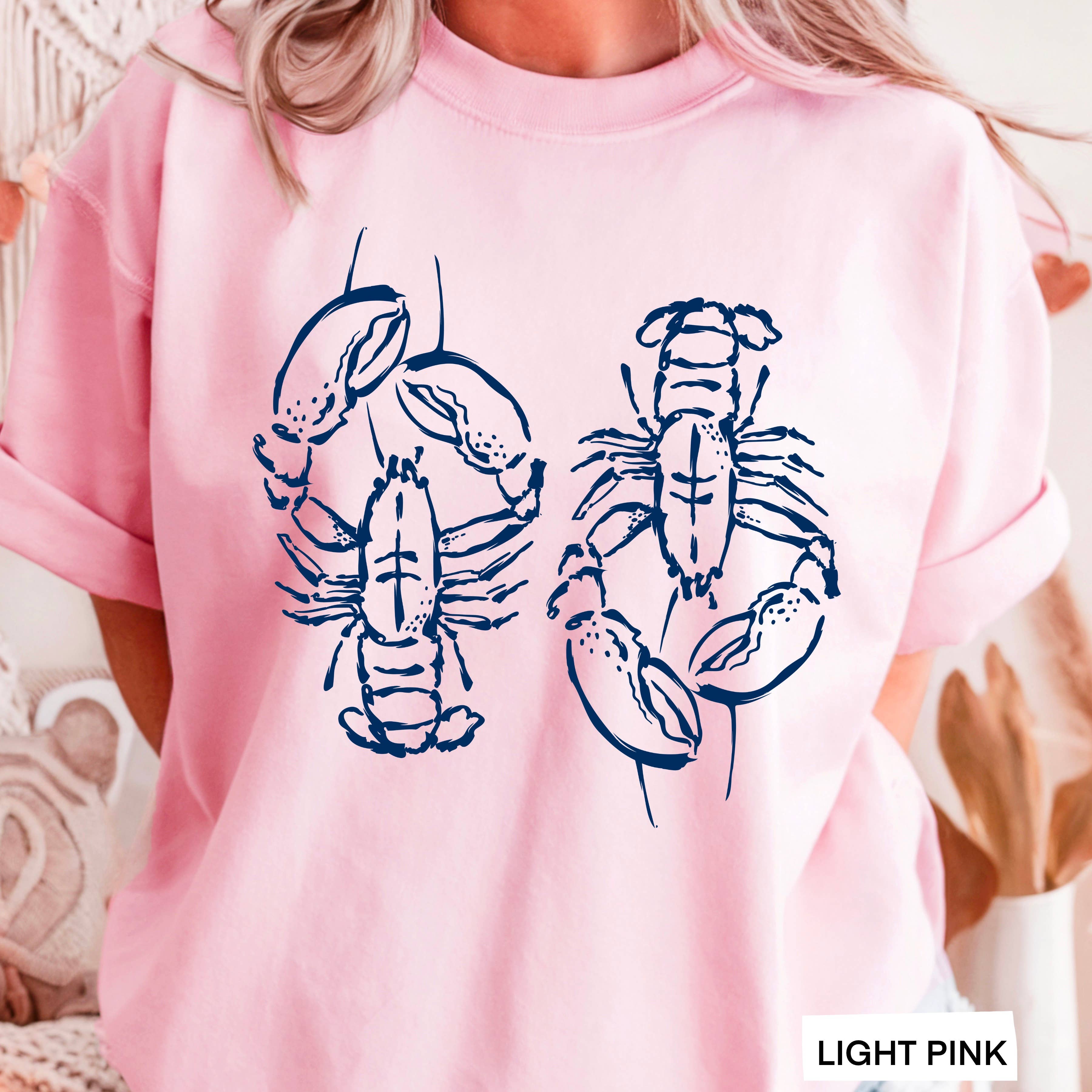 Spring 2025 Coastal Aesthetic Lobster | Graphic Tee | Gildan Hoodie, Sweatshirt | PodTeesHub.com
