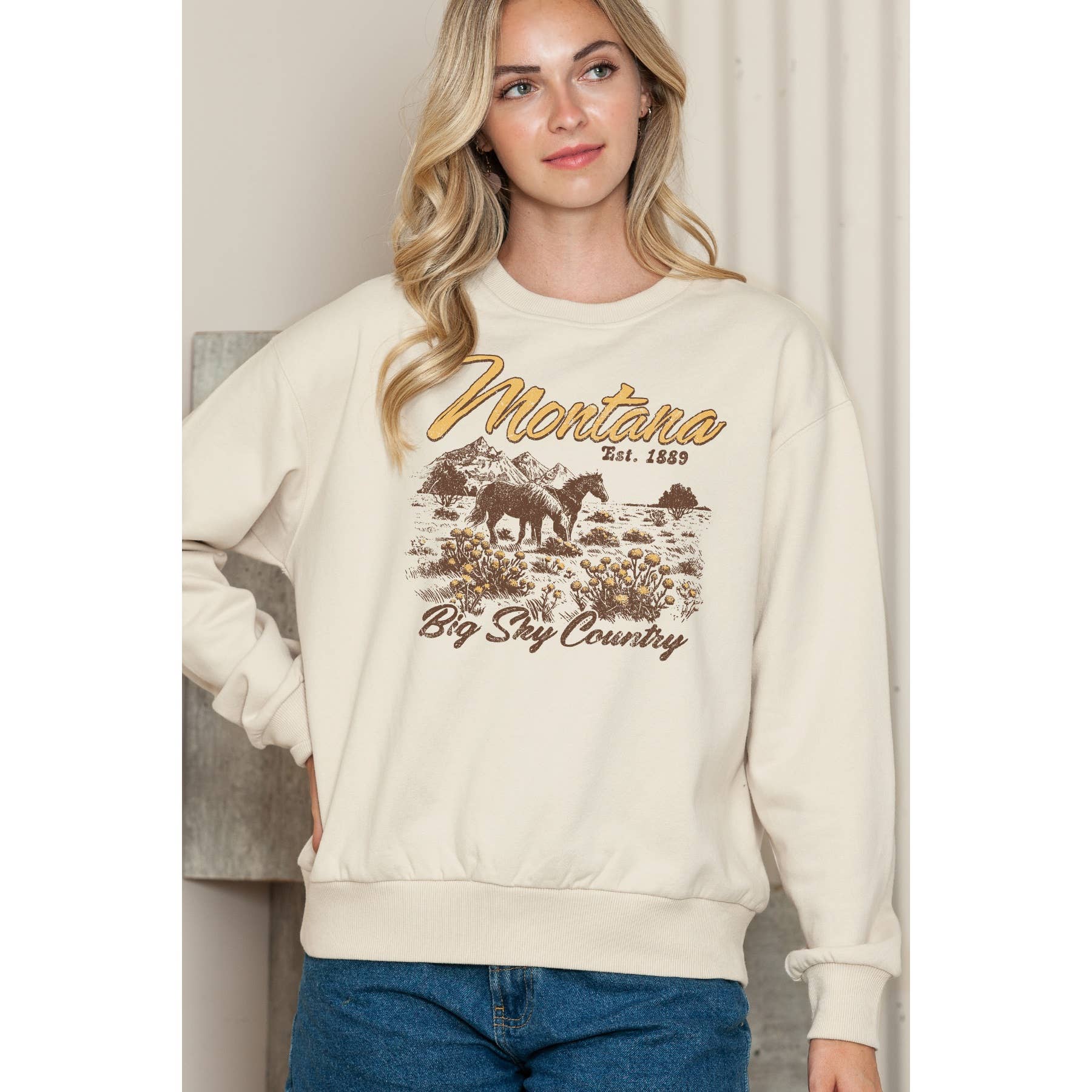 Montana Big Sky Country Crewneck Sweatshirt T-Shirts, Hoodie | PodTeesHub.com