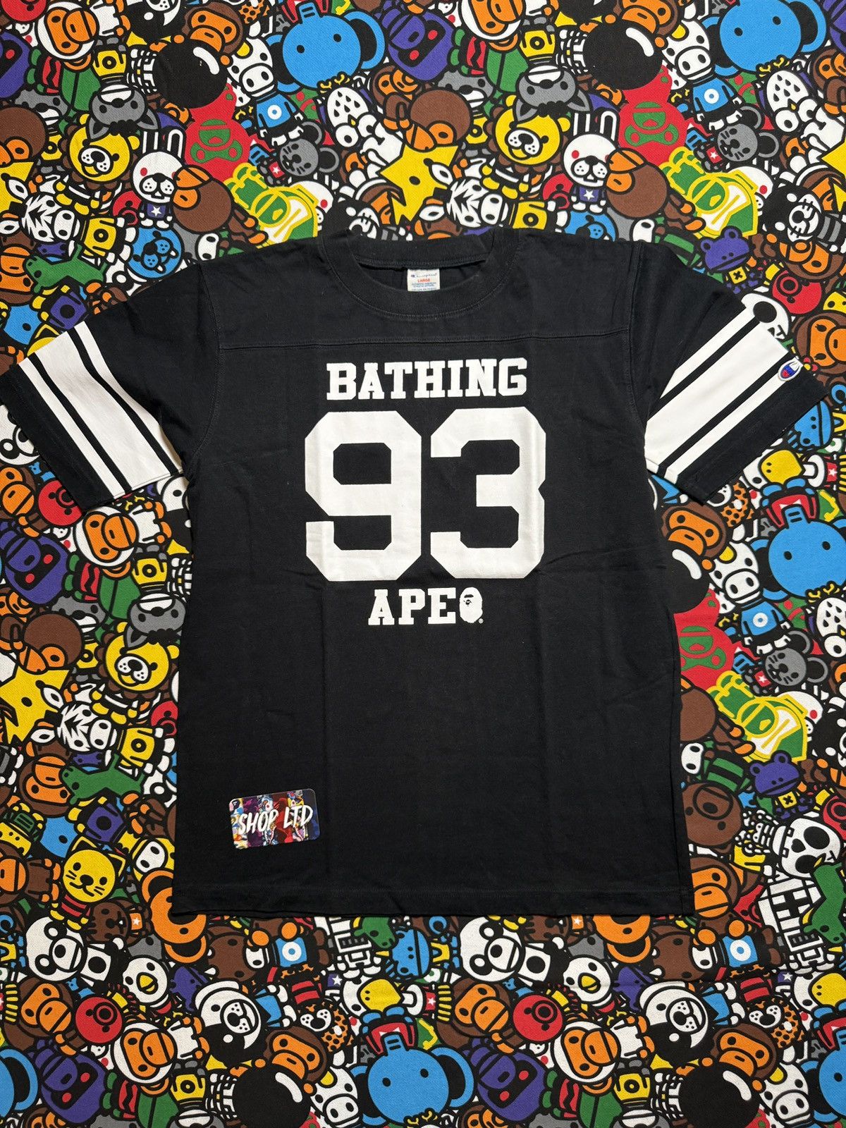 Champion A Bathing Ape X Champion 93 Jersey Tee Hoodie, Sweatshirt | PodTeesHub.com