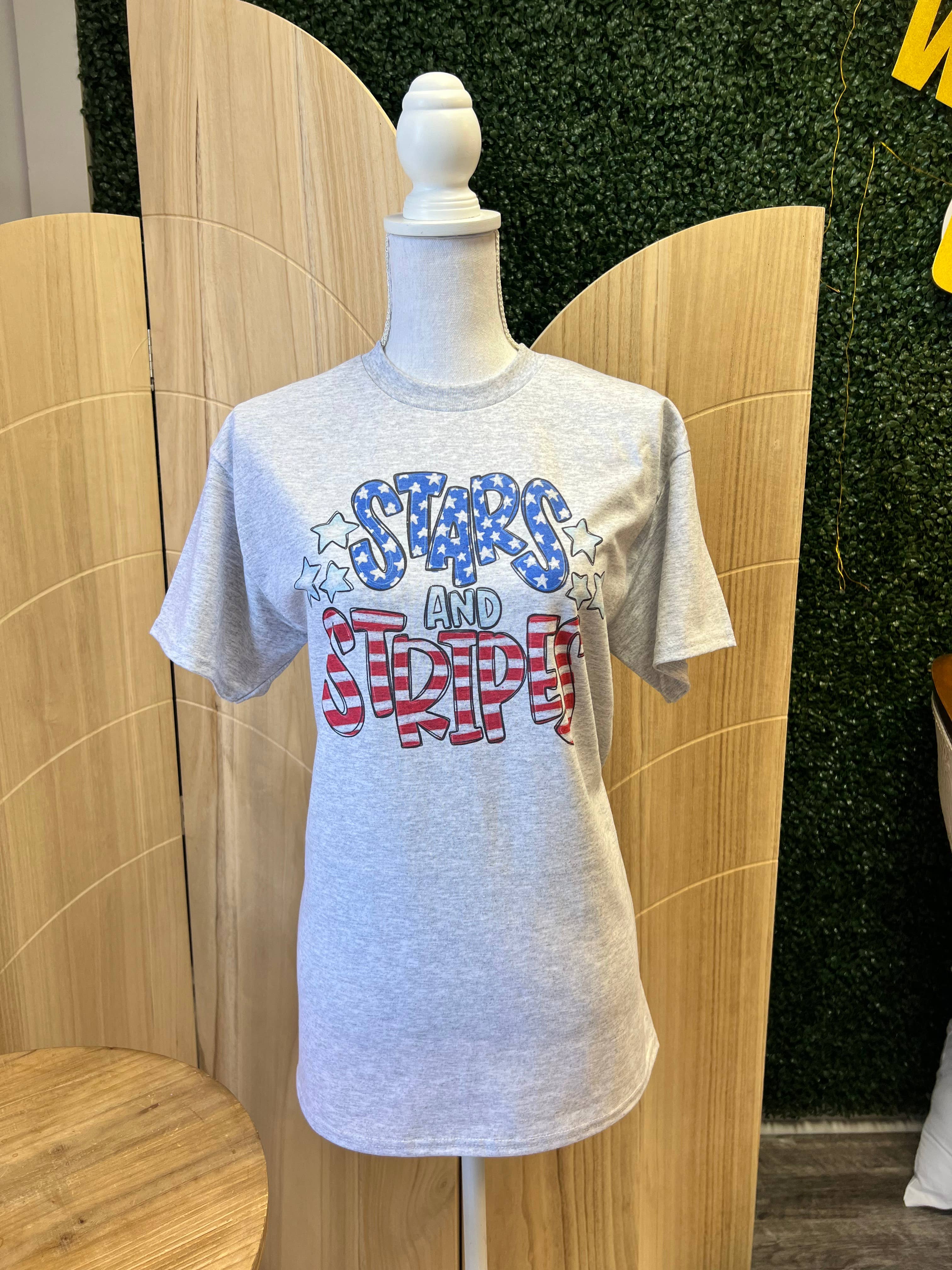 Stars and Stripes On Ash Gray Tee Hoodie, Sweatshirt | PodTeesHub.com