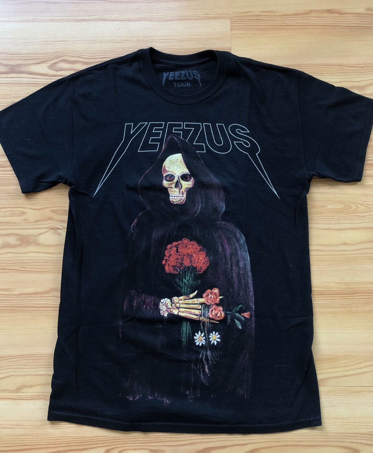 Kanye West Yeezus Tour Grim Reaper Rose Tee Hoodie, Sweatshirt | PodTeesHub.com