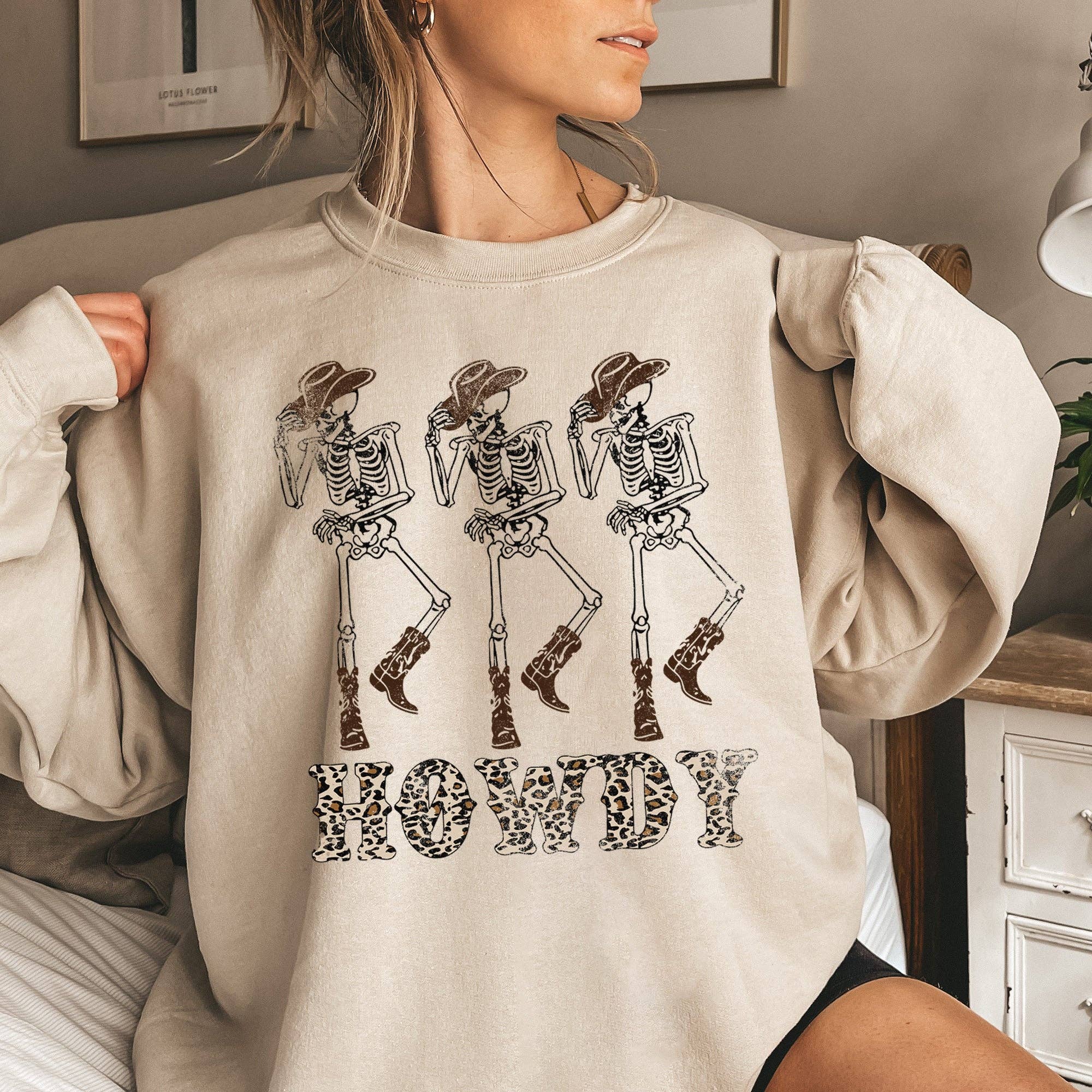 Howdy Leopard Halloween Sweatshirt T-Shirts, Hoodie | PodTeesHub.com