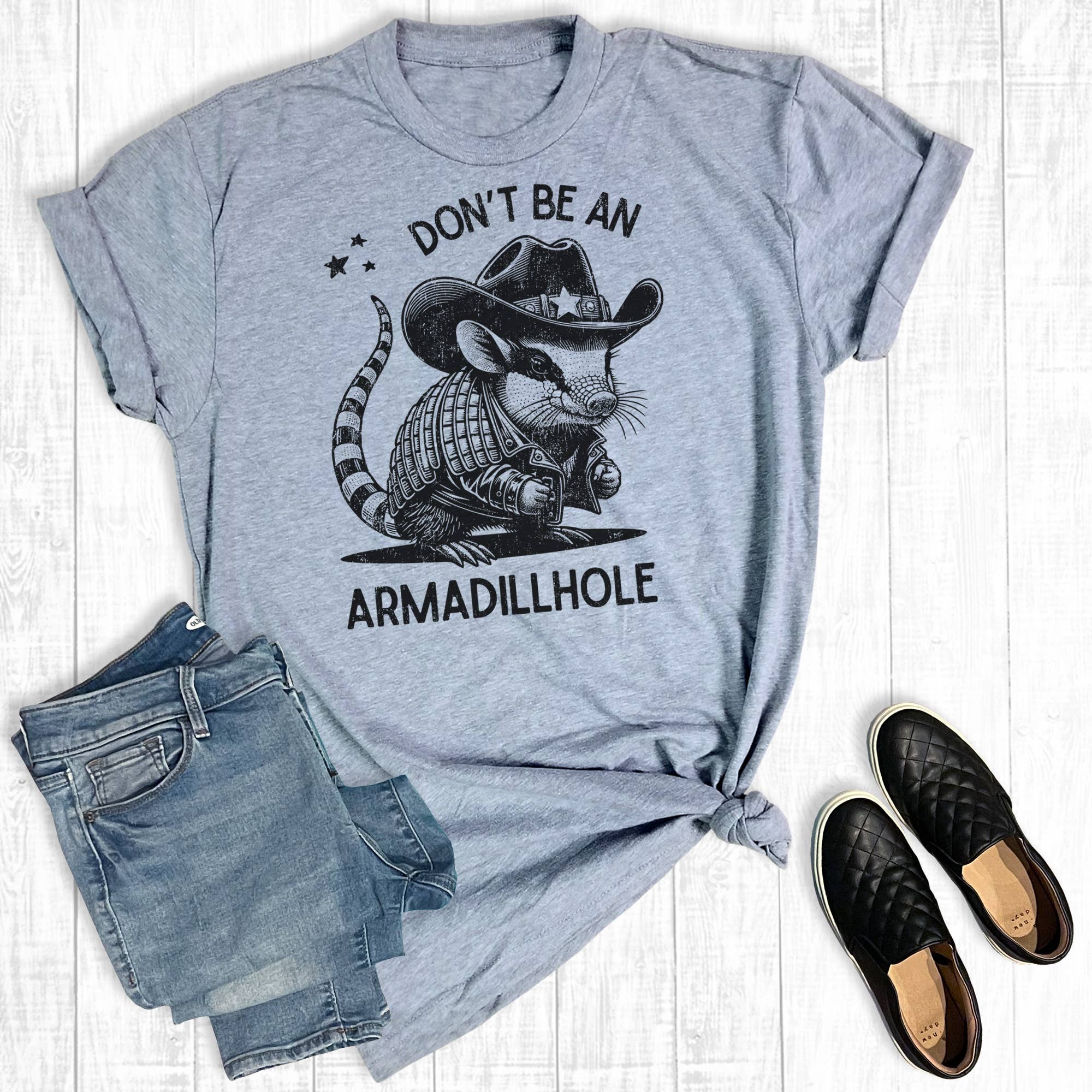 Western Don't Be An Armadillhole Graphic Tee Hoodie, Sweatshirt | PodTeesHub.com