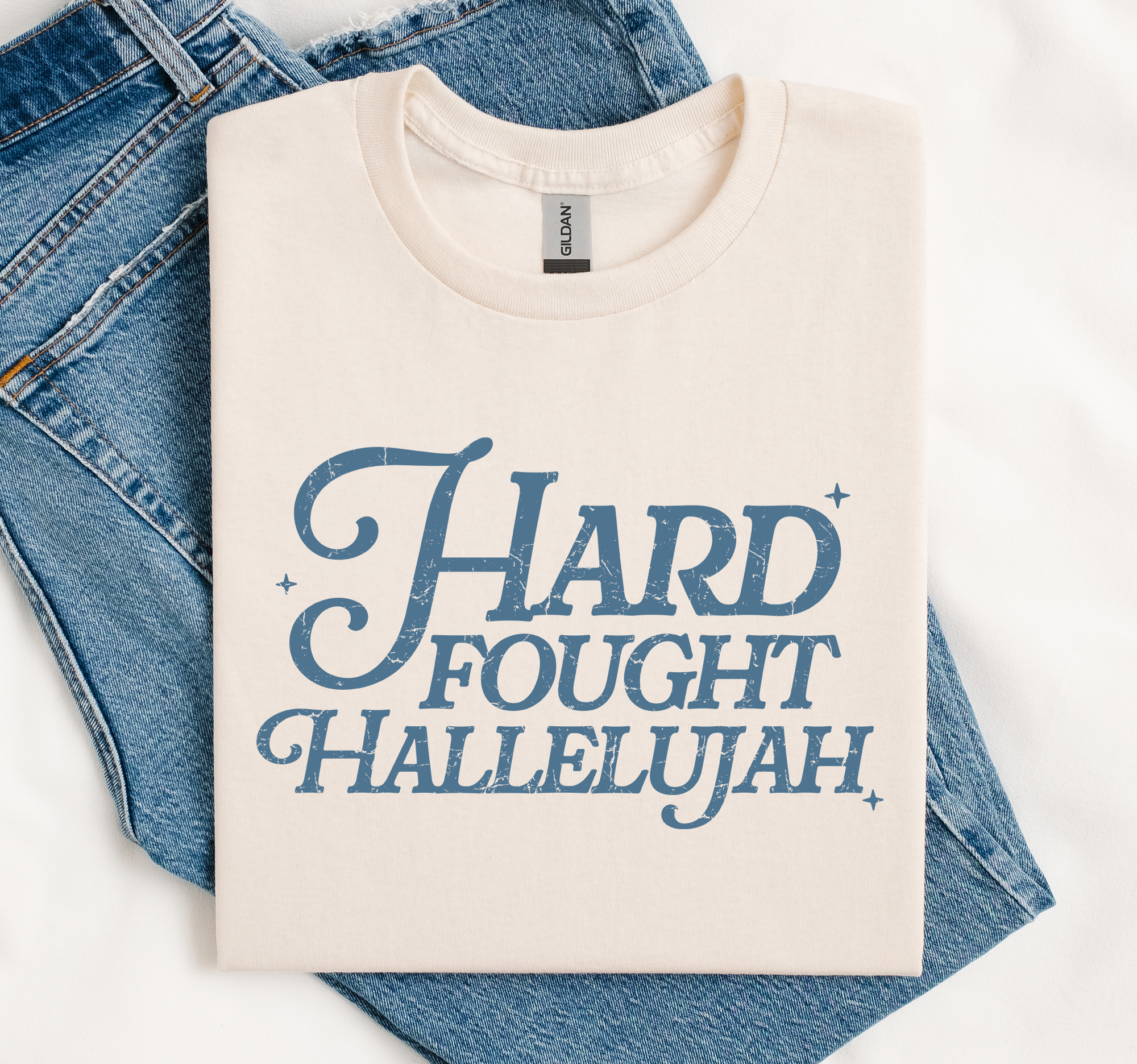 Hard Fought Hallelujah, Faith Shirt, Religious, Soft Gildan Hoodie, Sweatshirt | PodTeesHub.com