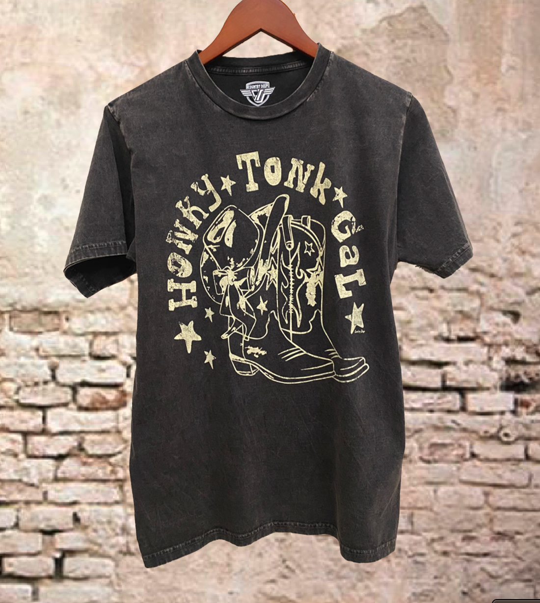 Honky Tonk Gal Acid Wash Relaxed Tee Hoodie, Sweatshirt | PodTeesHub.com