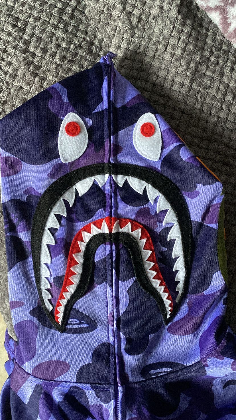 Bape Purple Jersey Shark Hoodie T-Shirts, Sweatshirt | PodTeesHub.com