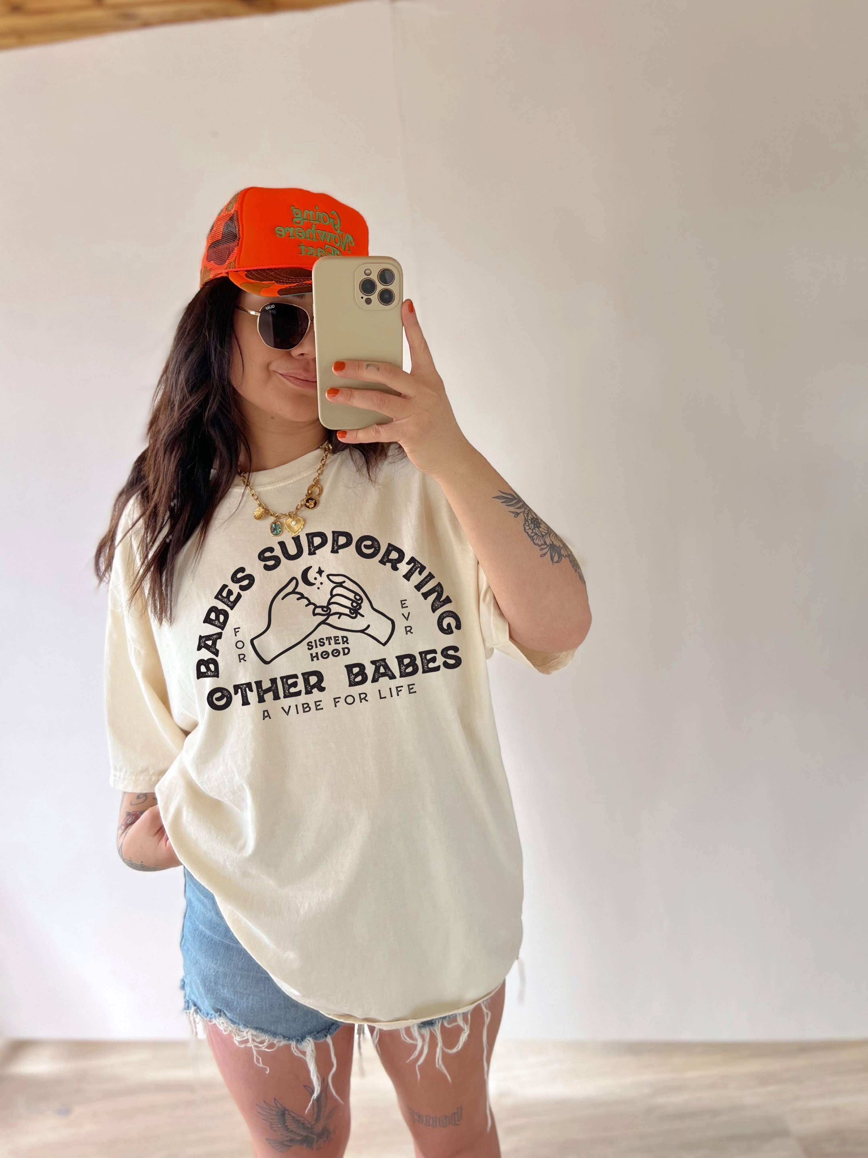 Babes Support Babes Feminist Tee  - Ivory Hoodie, Sweatshirt | PodTeesHub.com