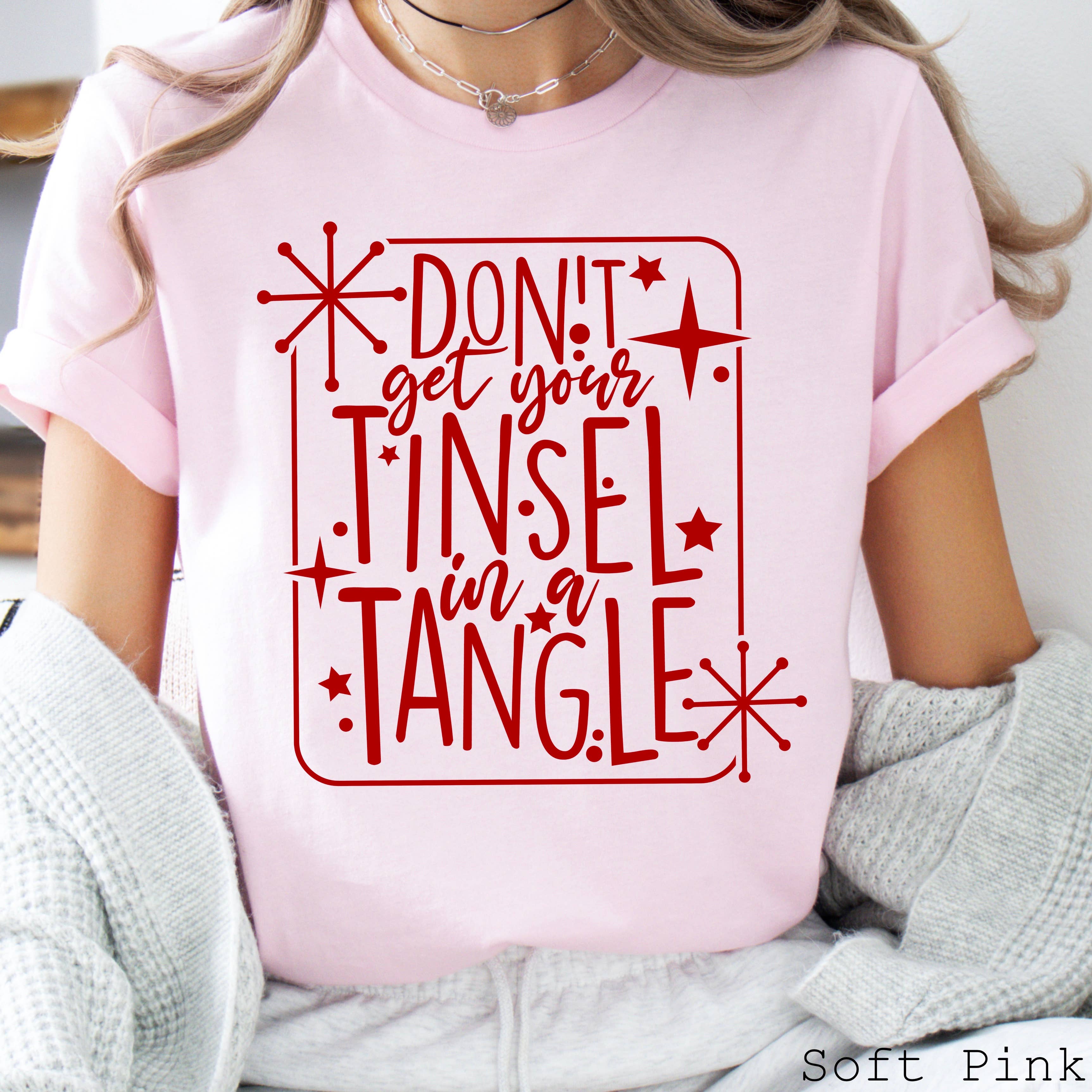 Tinsel in A Tangle Christmas 2025 Graphic Tee | Bella Canvas Hoodie, Sweatshirt | PodTeesHub.com