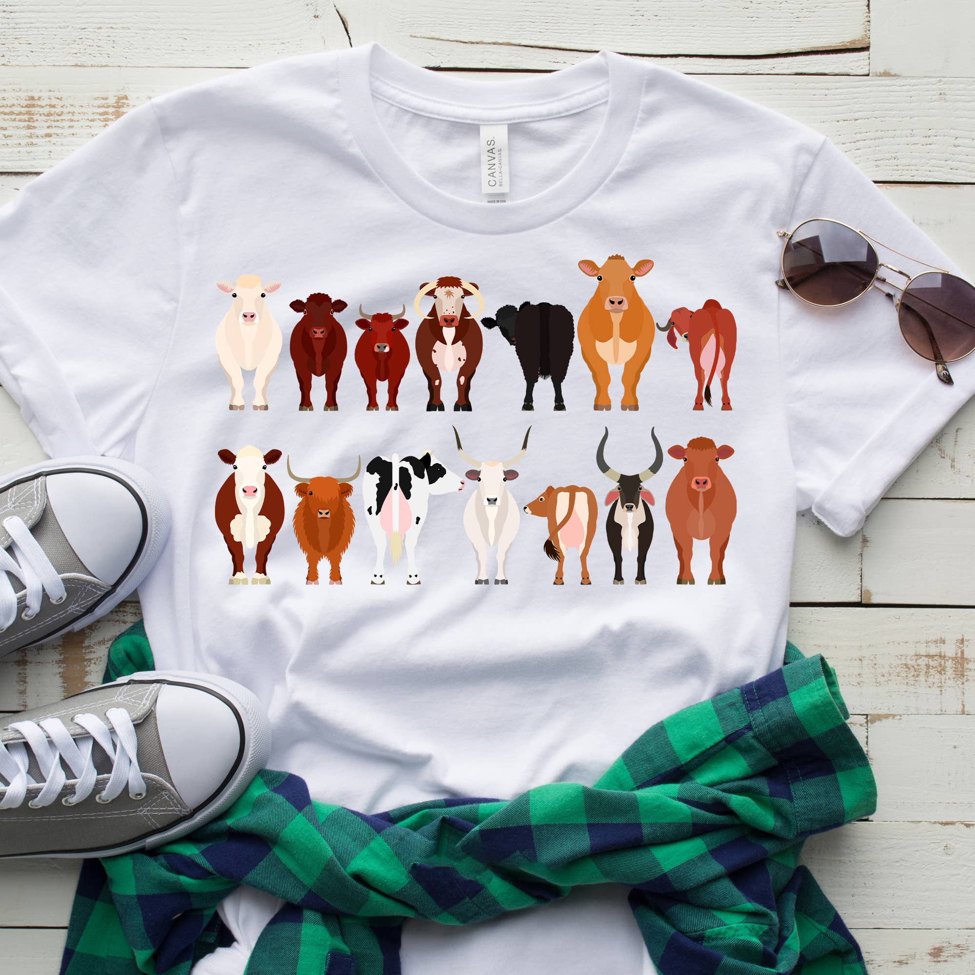 Cow Breeds T-Shirt - Animal Lovers Tees- Farm Animals Tees Hoodie, Sweatshirt | PodTeesHub.com